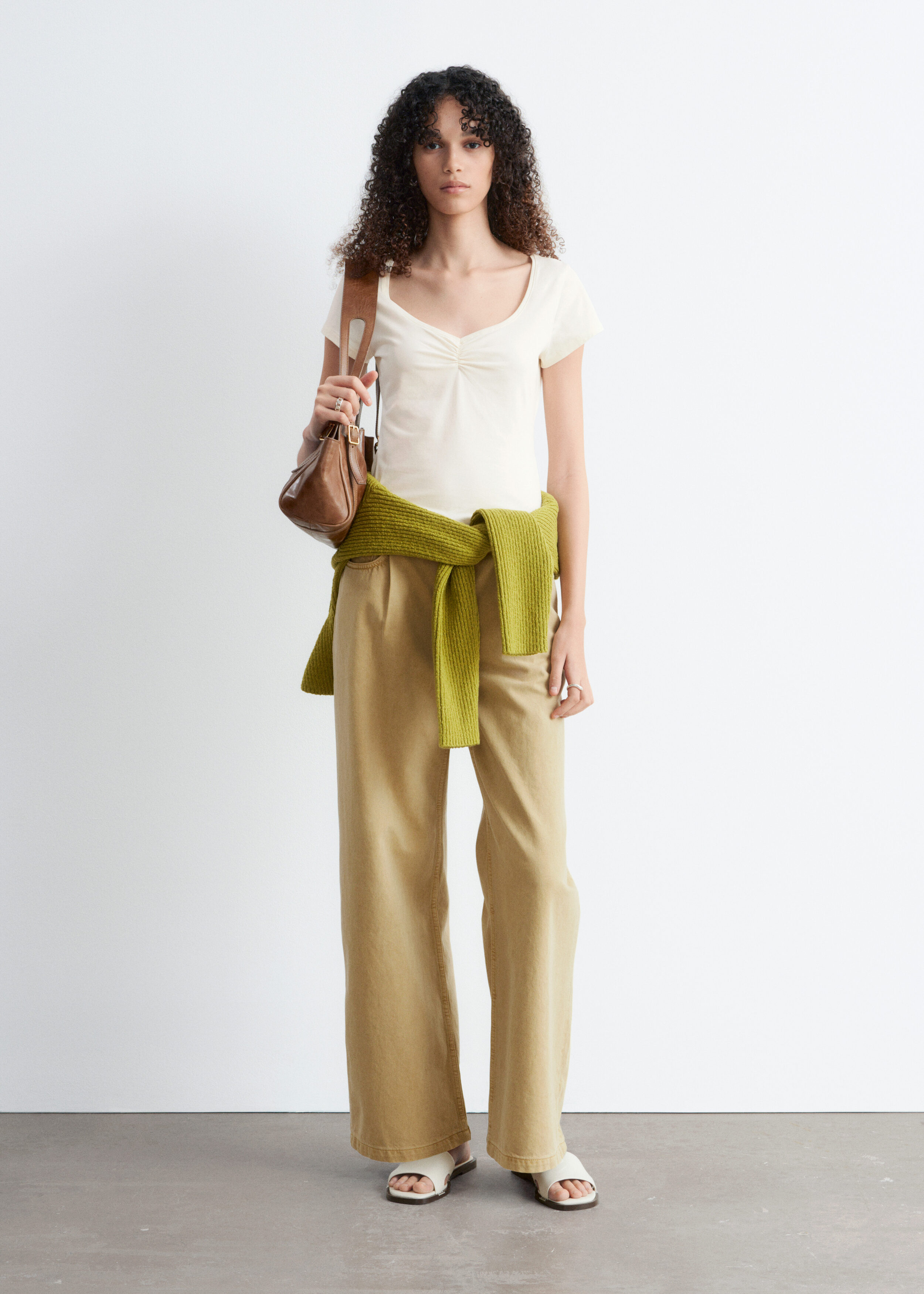 & Other Stories RUCHED BUST JERSEY TOP