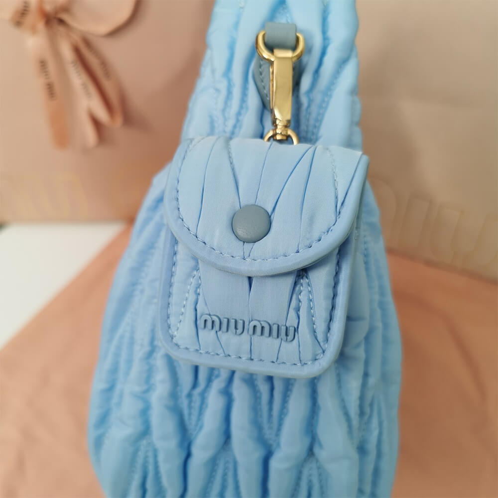 Miu Wander matelasse regenerated nylon hobo bag - Top Club