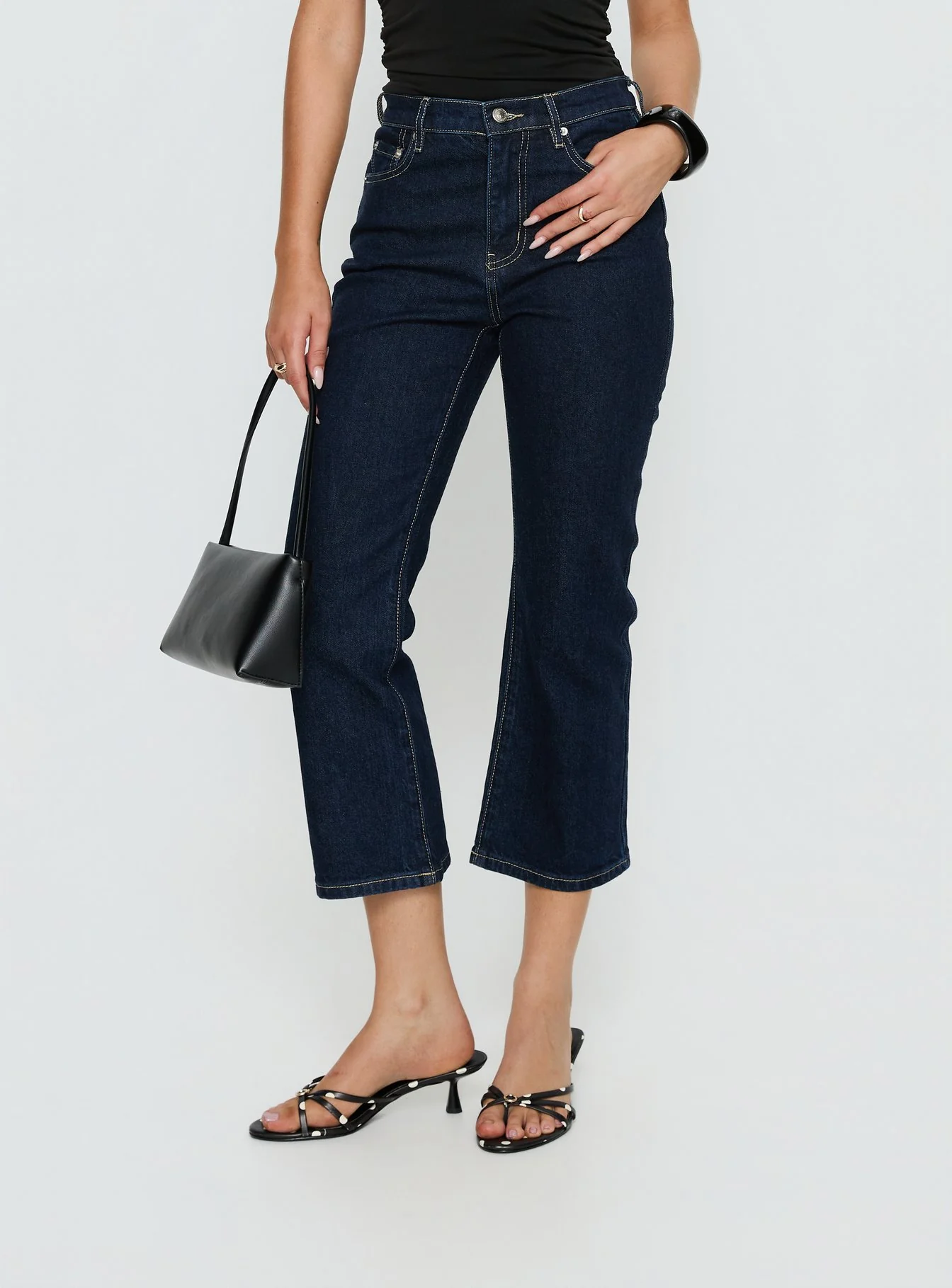 Cindee High Rise Cropped Jeans Raw Indigo