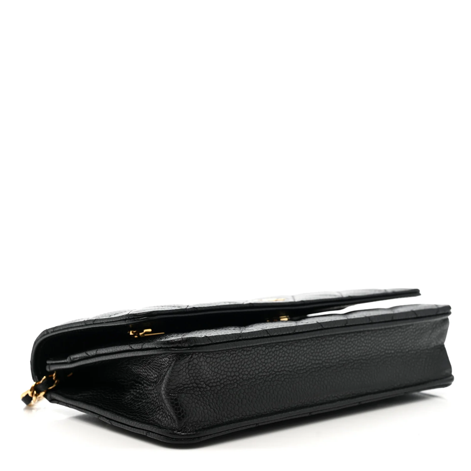 Caviar Quilted Wallet on Chain WOC Black - Top Club