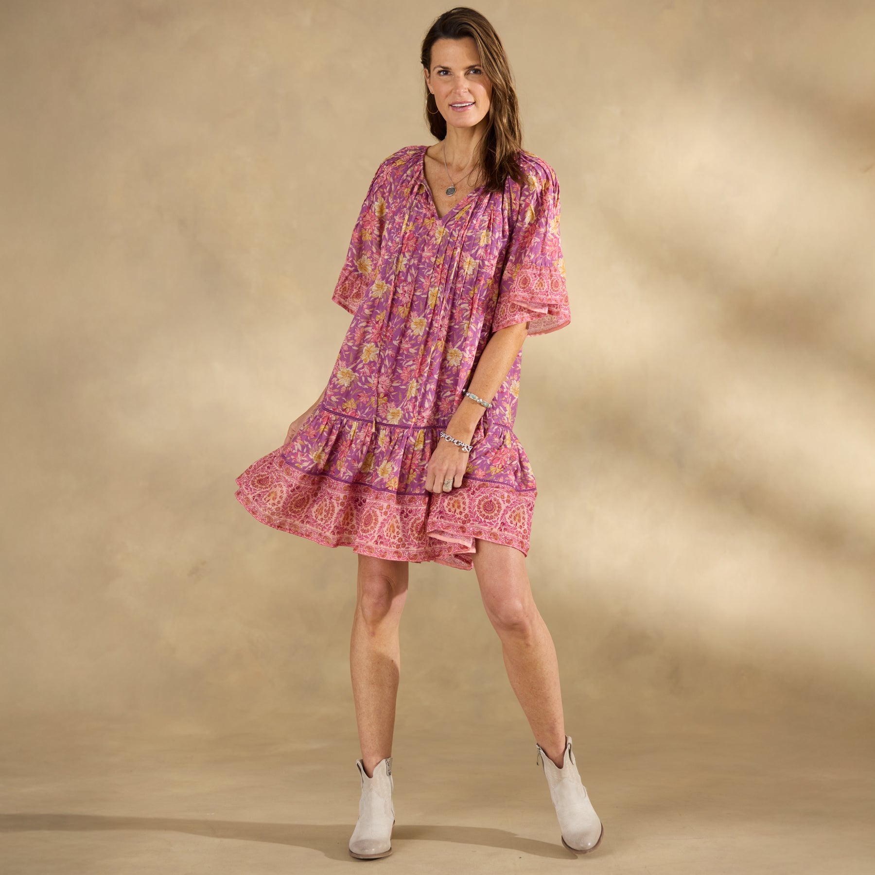 Aisha Printed Dress, Petite - Sundance Living