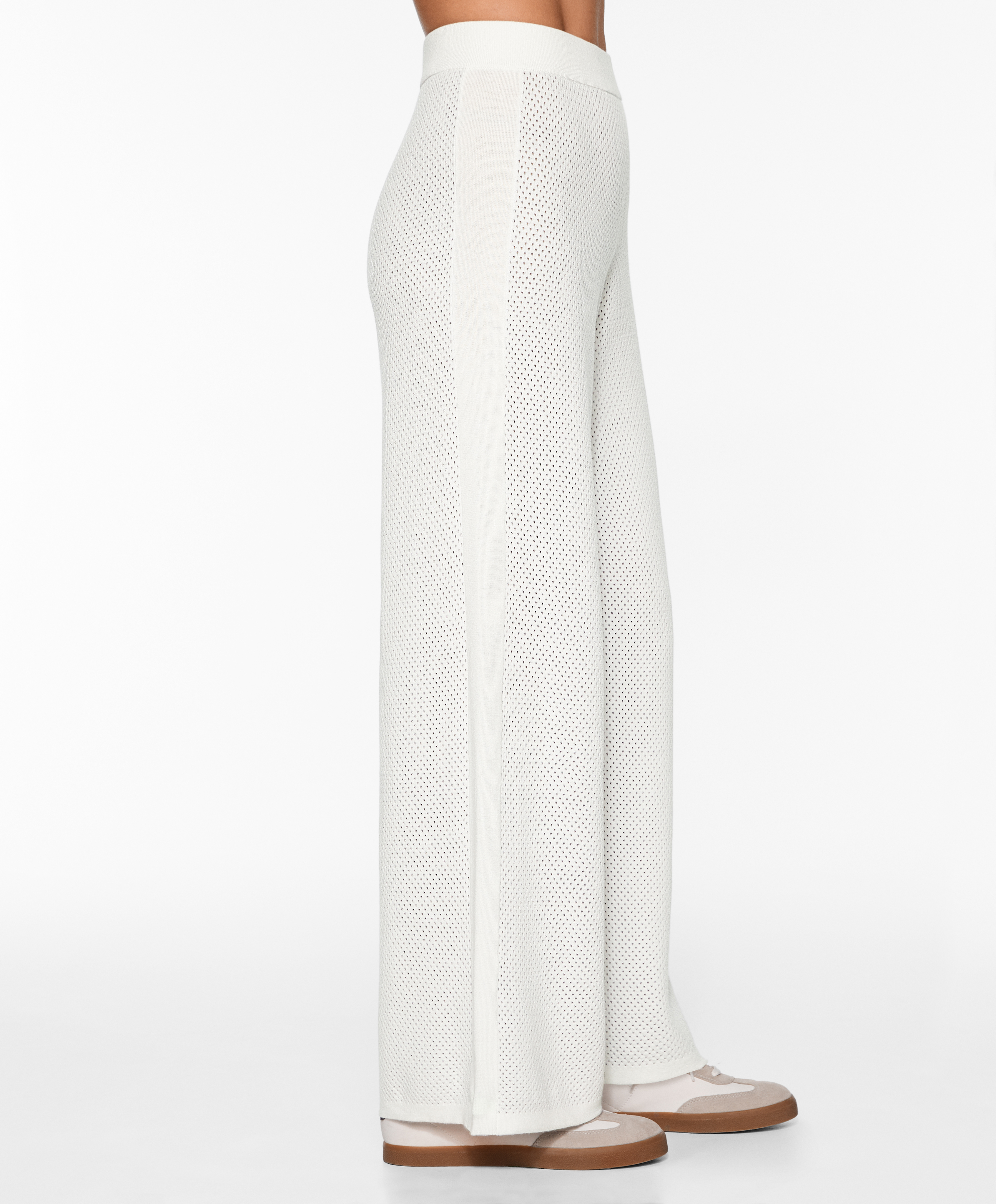 OYSHO Openwork knit straight-leg trousers