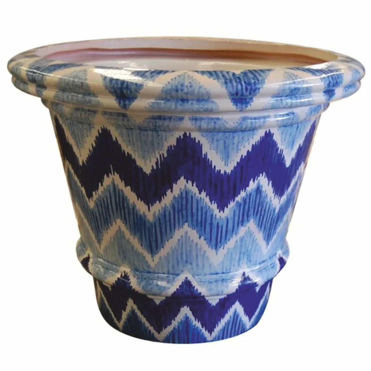 Luxury ceramic flower pot blue / white Ø 79 x H. 63 cm - garden decoration