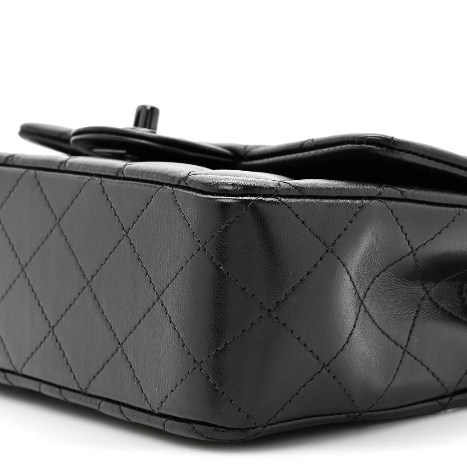Lambskin Quilted Mini Top Handle Rectangular Flap So Black - Top Club