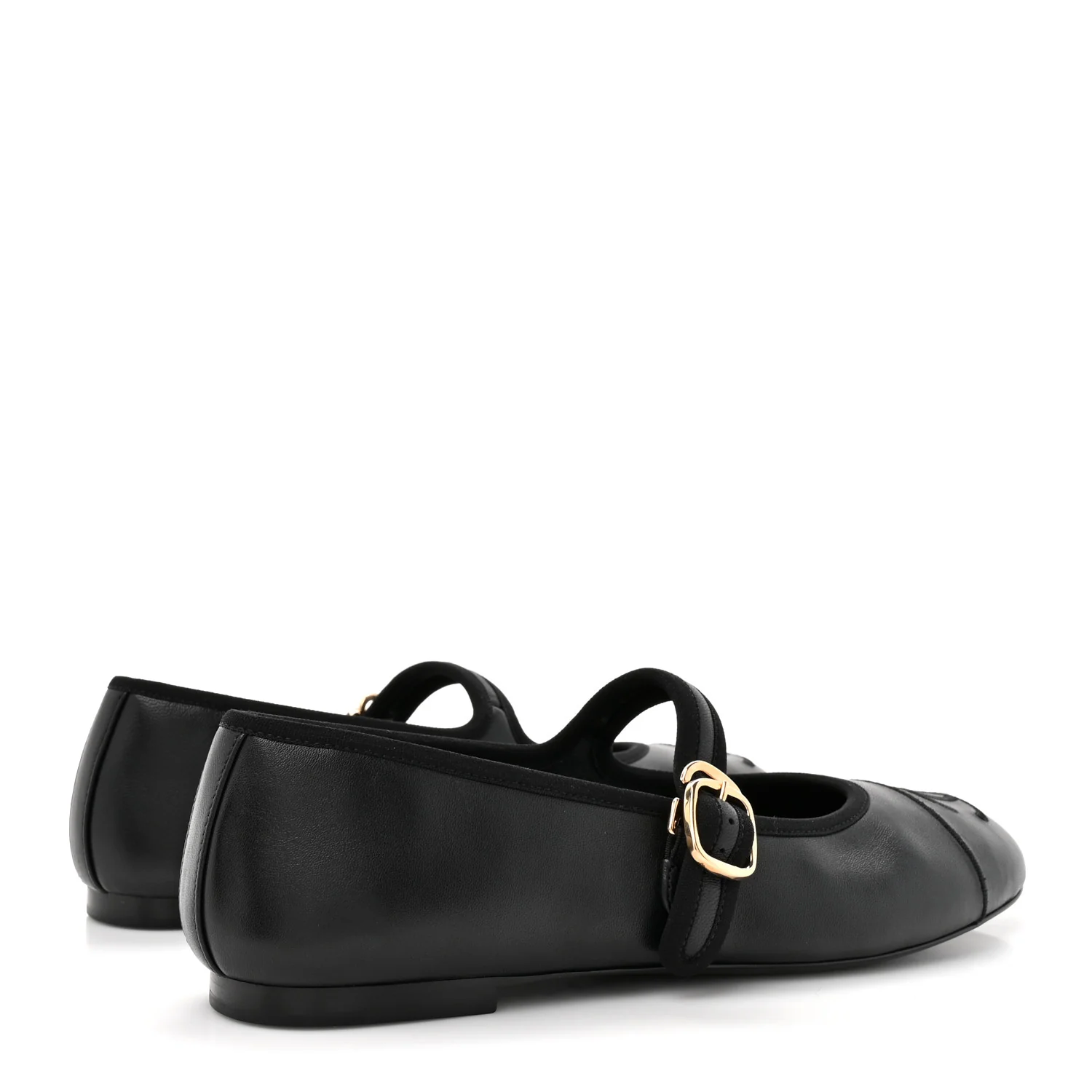 Lambskin Mary Jane Flats 38.5 Black - Top Club