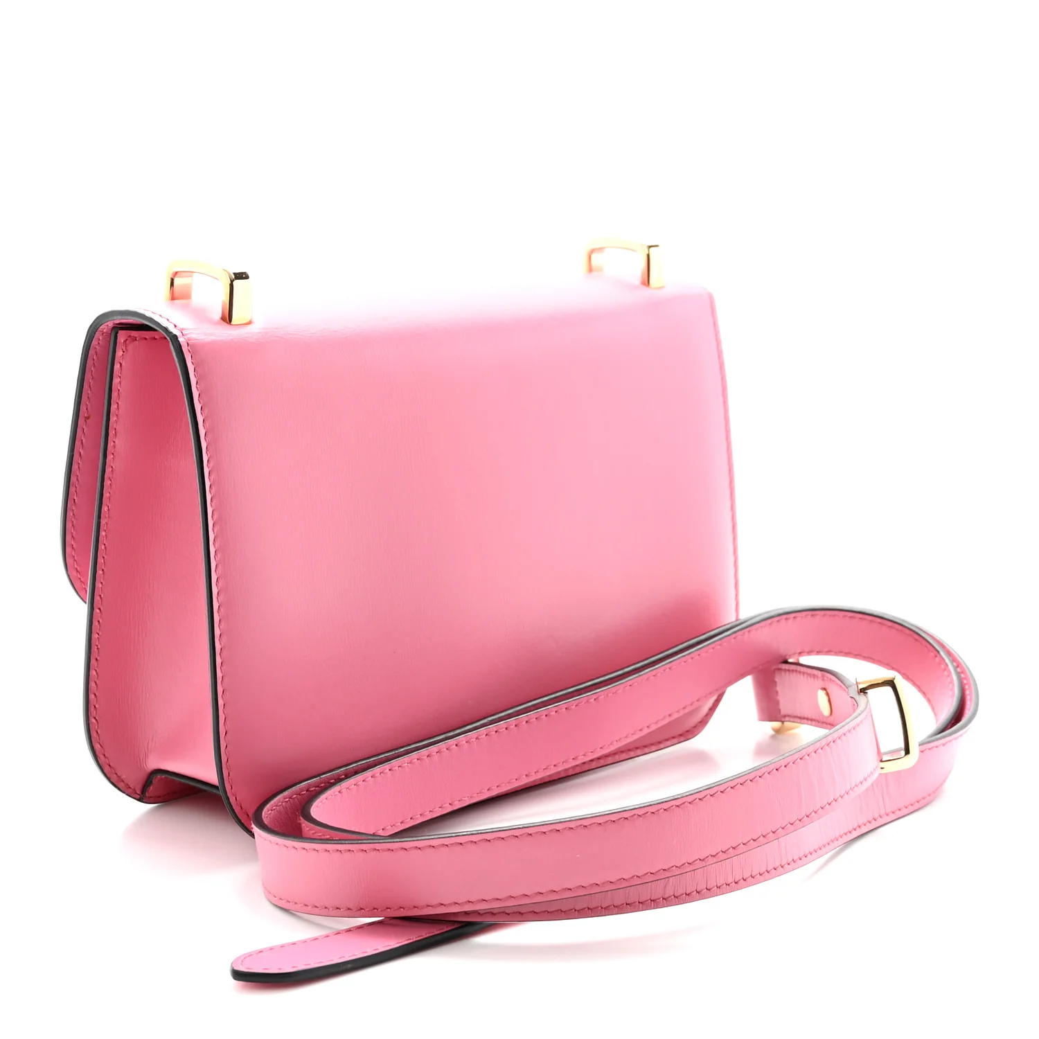 Box Calfskin Triangle Embleme Flap Shoulder Bag Begonia - Top Club
