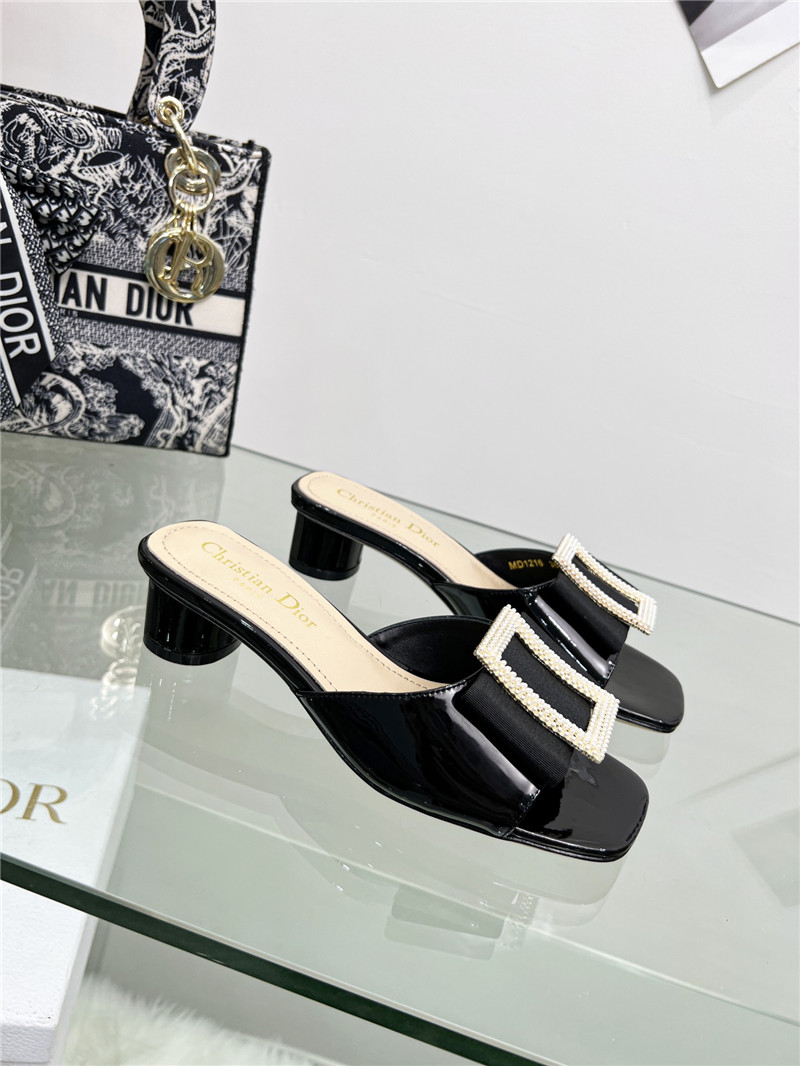 dior pearl square buckle retro ballet high heels - Sneaker Replica Workshop