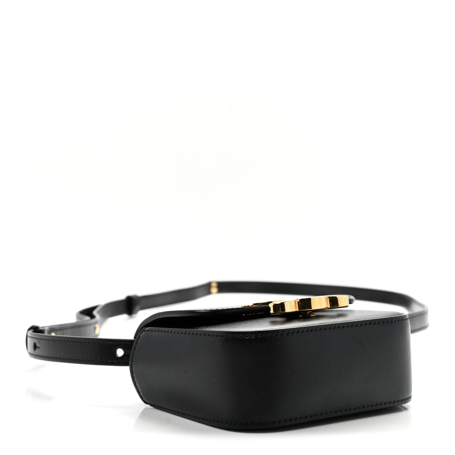 Shiny Calfskin Mini Triomphe Black - Top Club