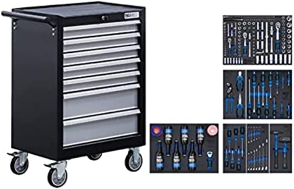 BGS 6069-Carrello da Officina, 7 cassetti, con 227 Attrezzi