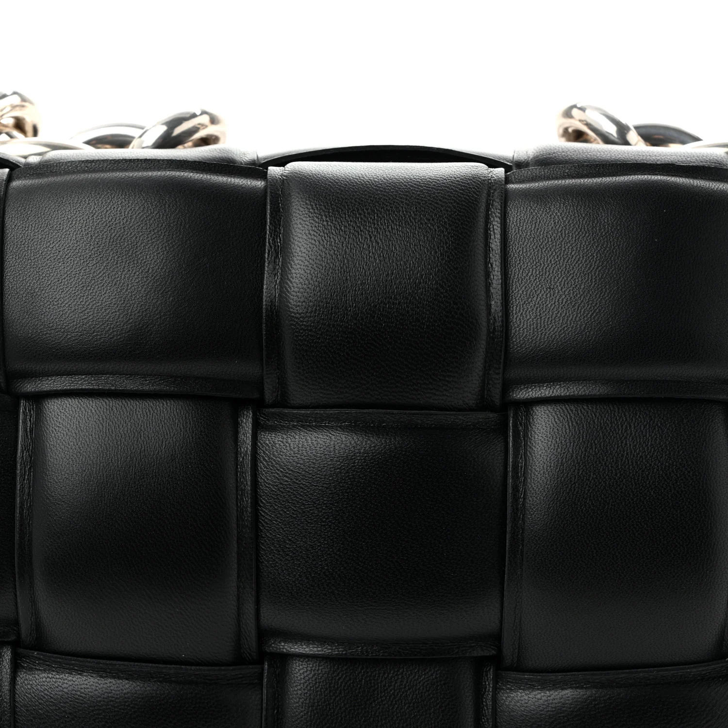 Lambskin Maxi Intreccio Padded Chain Cassette Crossbody Bag Black - Top Club