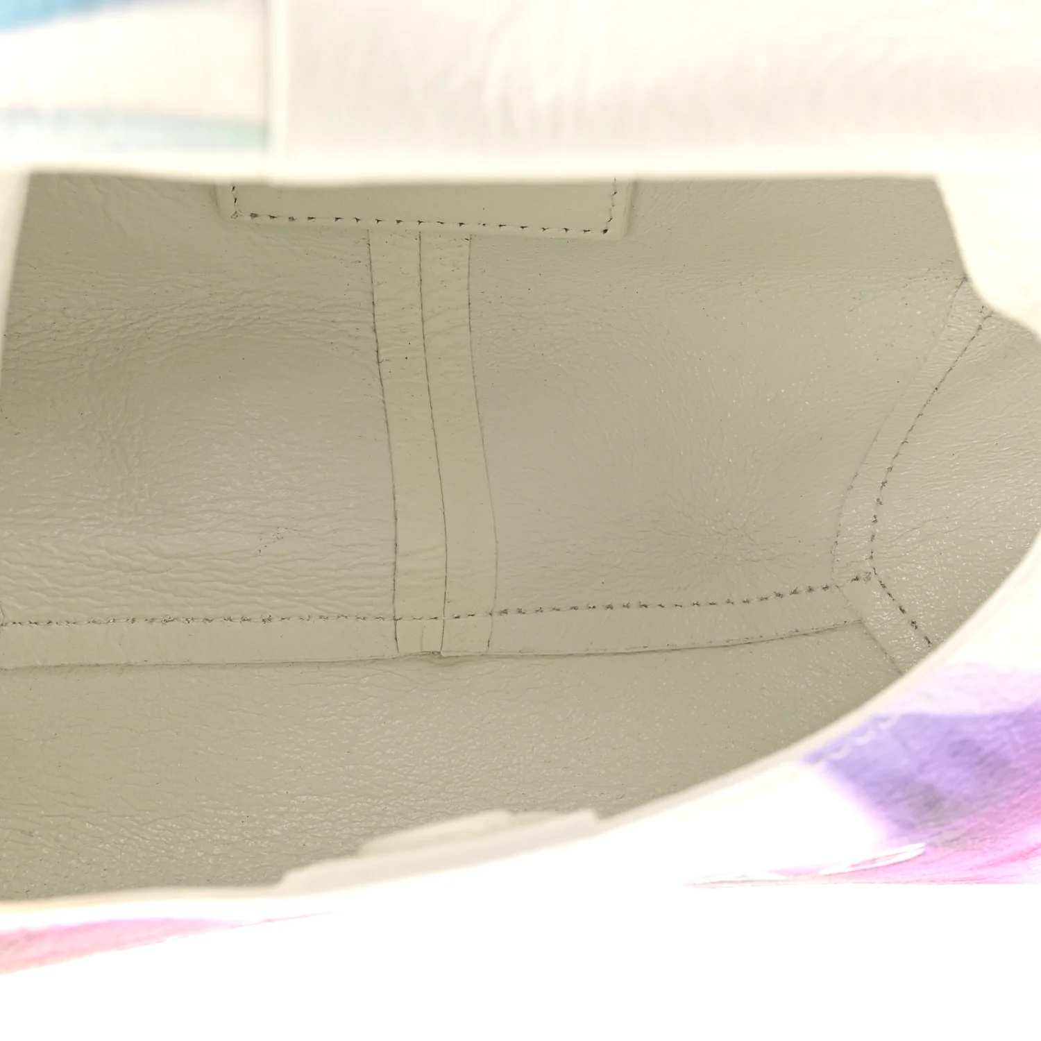 Crinkled Calfskin Future Floral Mini The Sack Bag White Multicolor - Top Club