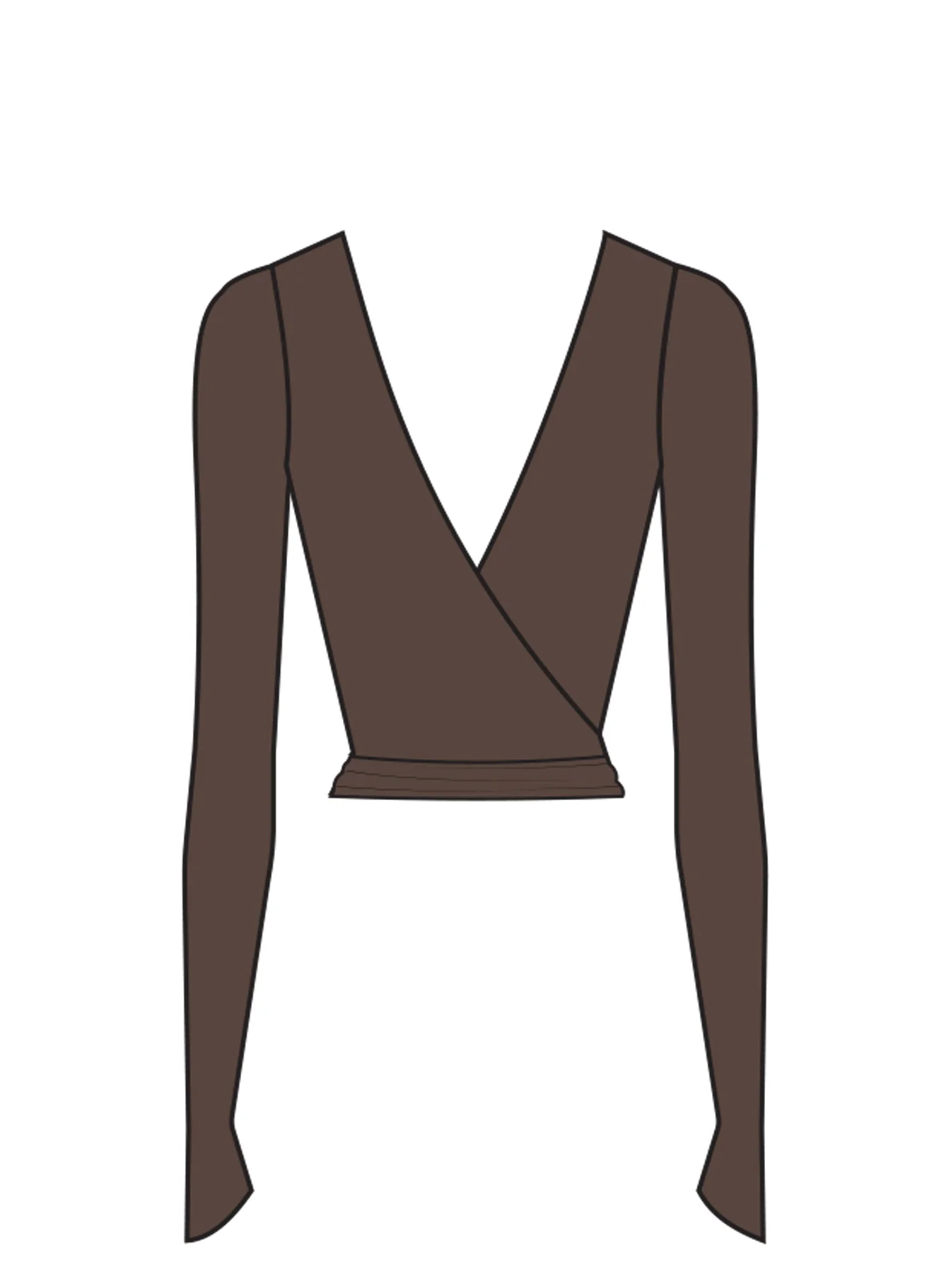 Pirouette Active Wrap Top Brown