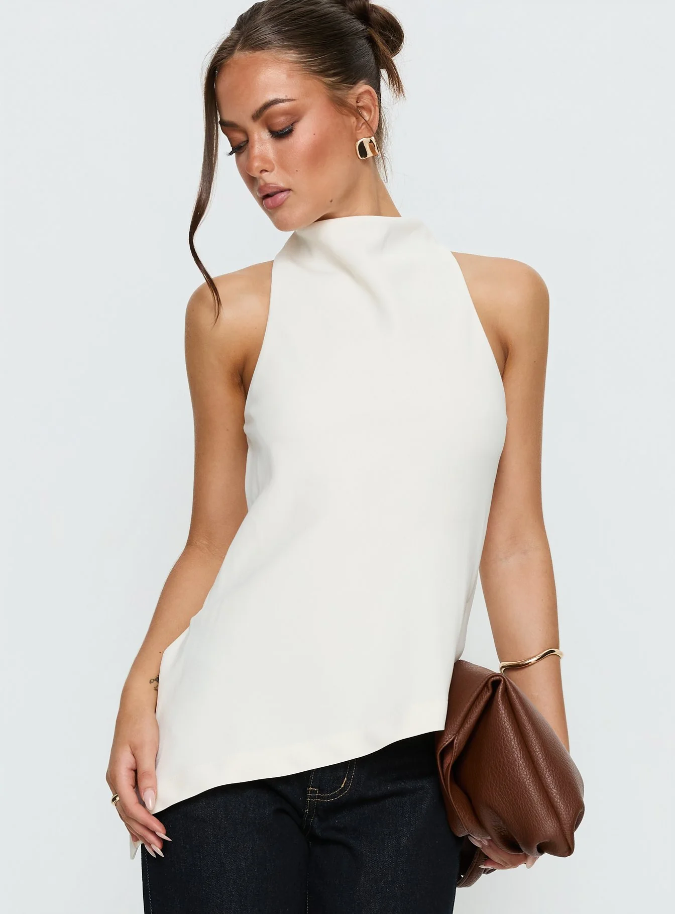 Days Get Dark Asymmetrical Top Cream