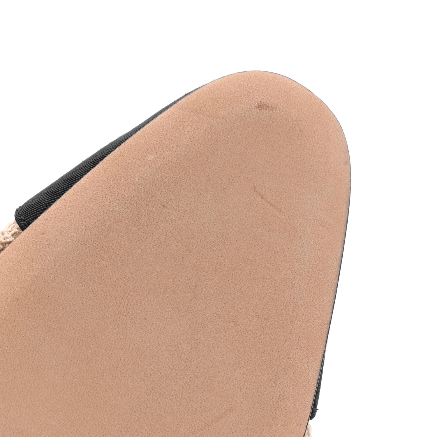 Embroidery Grosgrain Cap Toe CC Slingback Flats 38.5 Beige Black - Top Club
