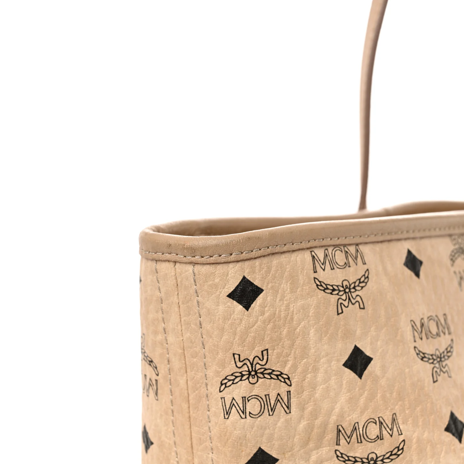 Visetos Medium Top Zip Shopper Tote Beige - Top Club