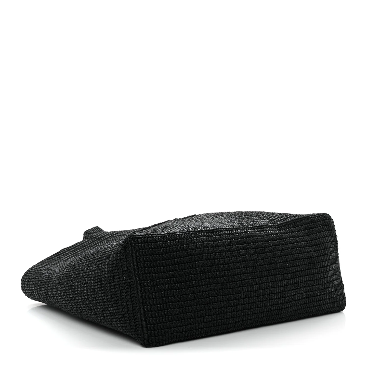 Raffia Wide Tote Black - Top Club