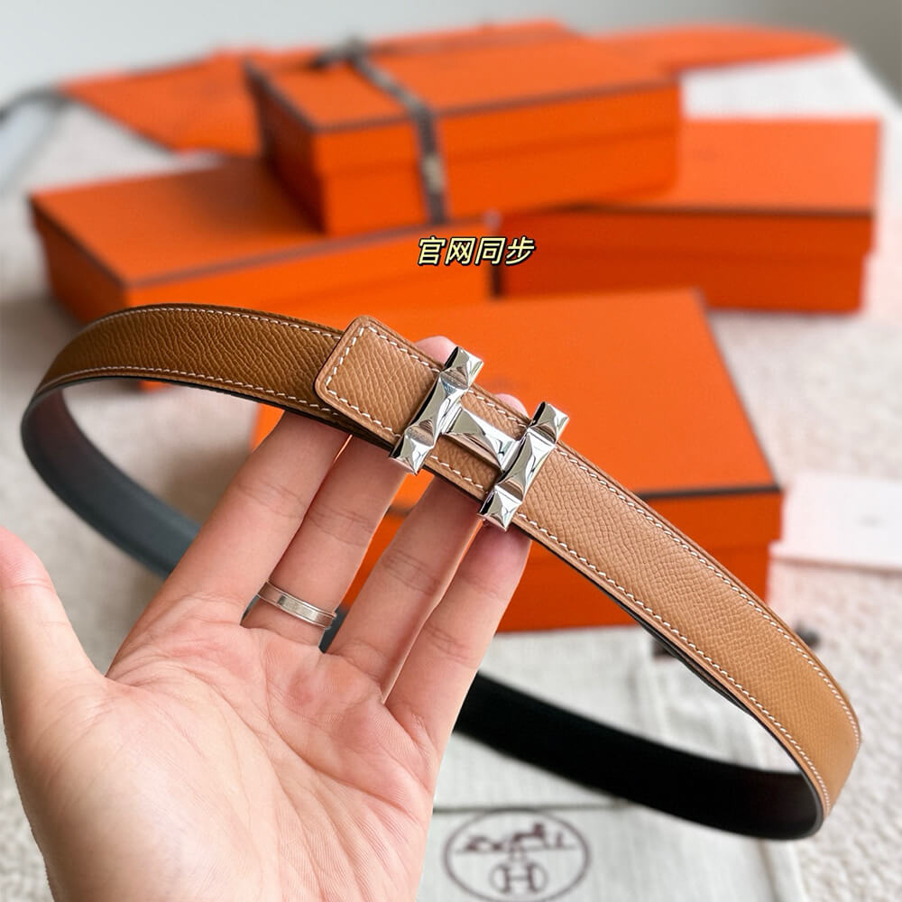 H Infini belt buckle   Reversible leather strap 24 mm - Top Club