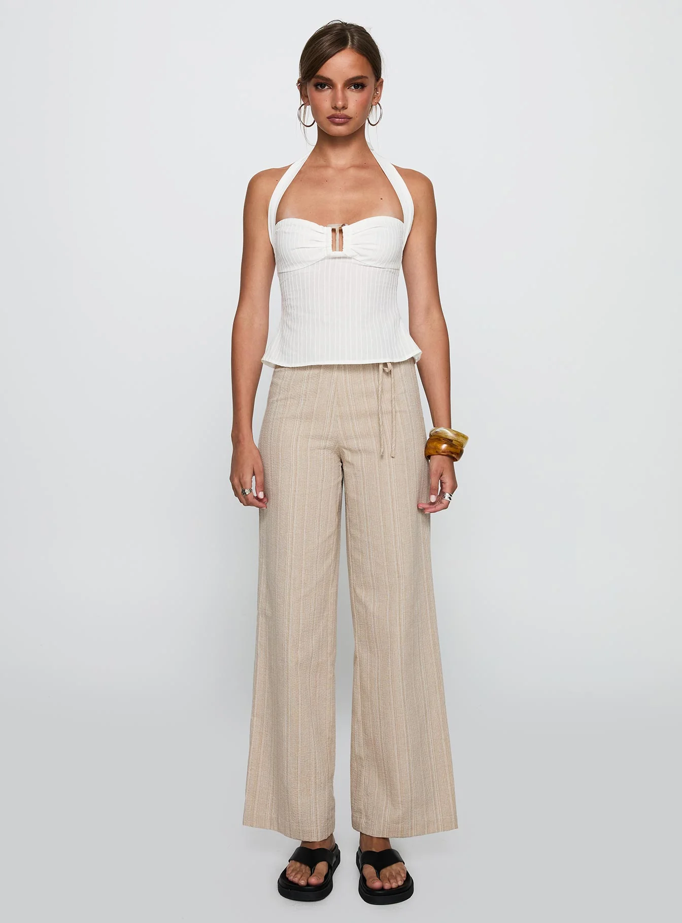 Isabetta Halter Top White Petite