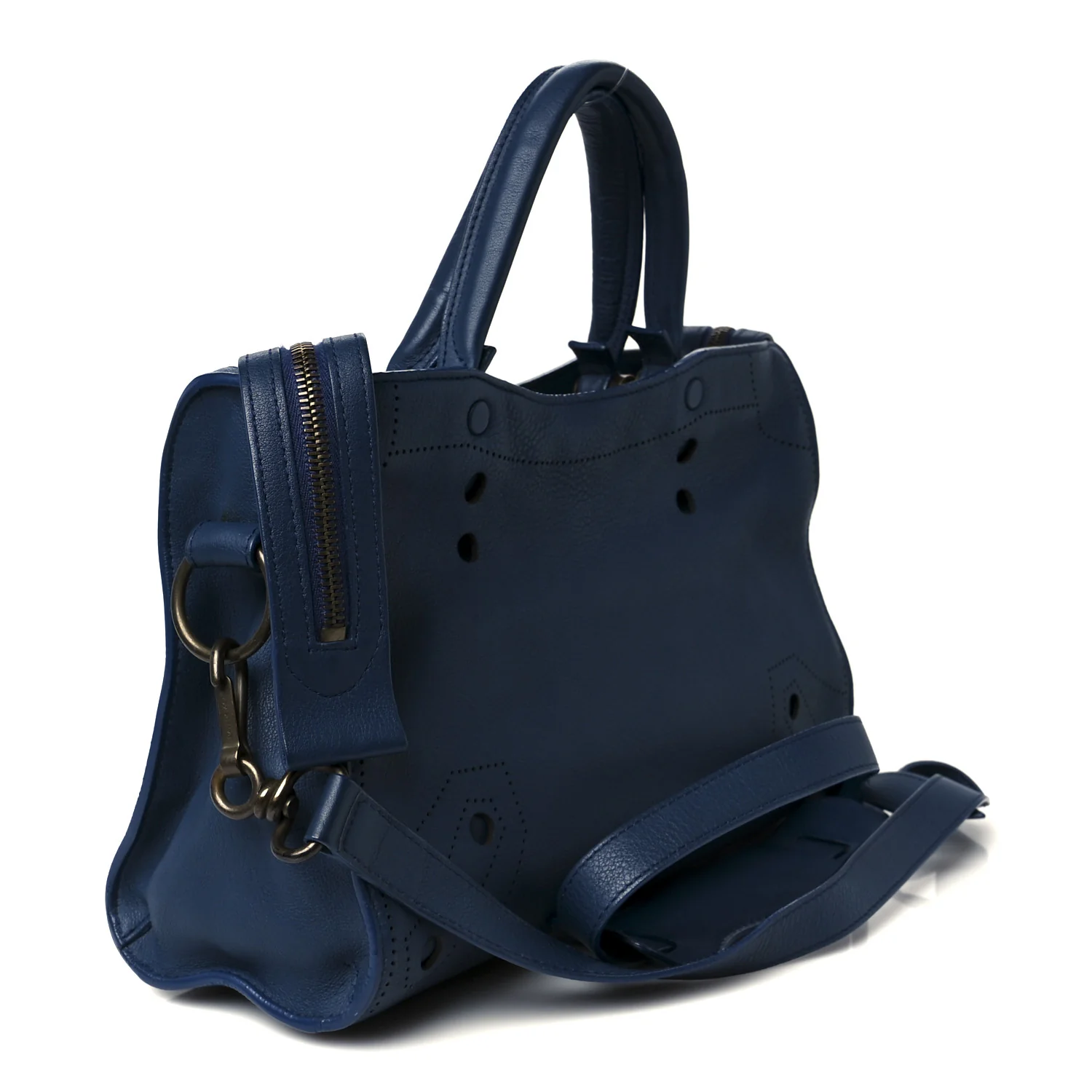 Veau Soyeux Perforated Blackout Hardware S City Bleu Marine - Top Club