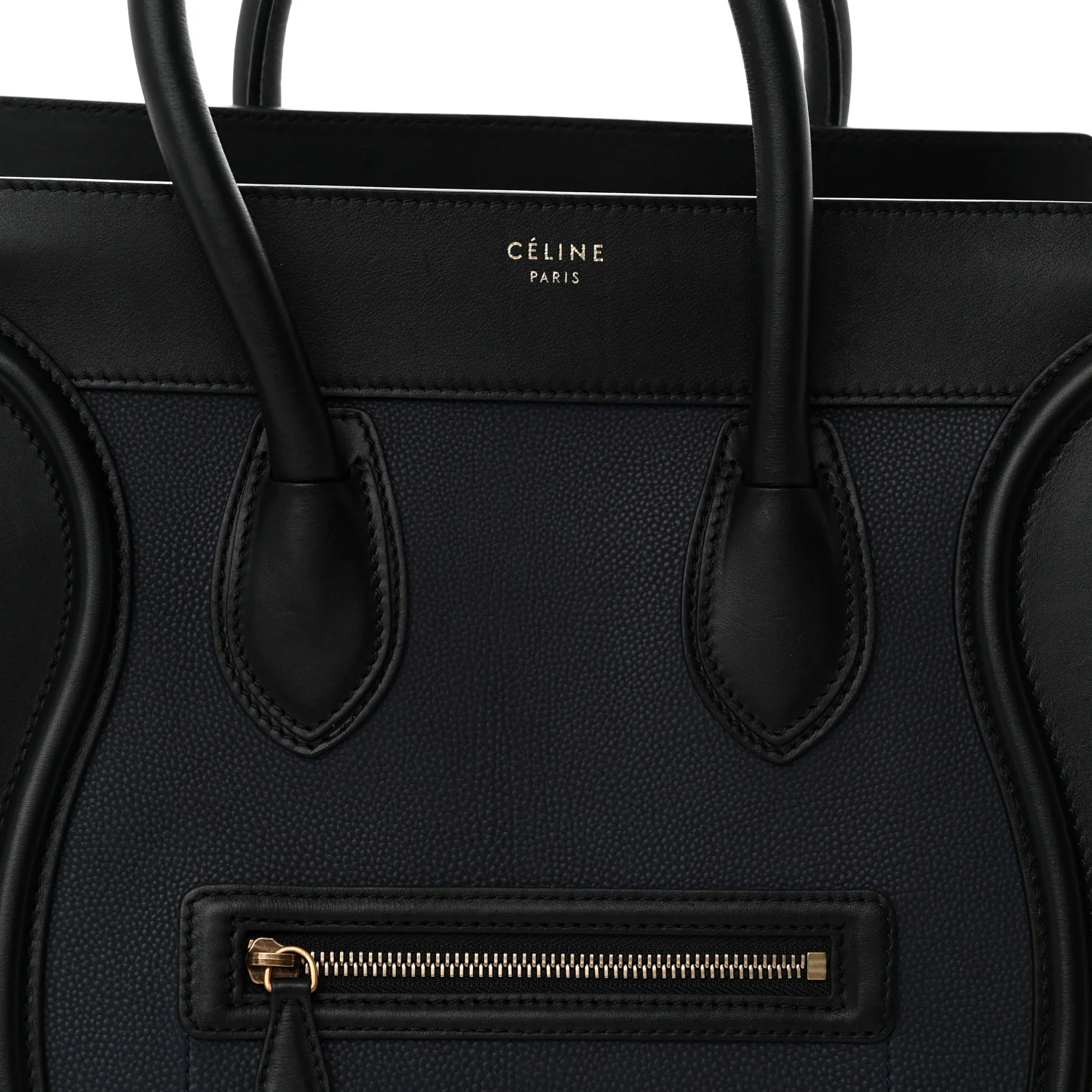 Velluto Calfskin Mini Tri-Color Luggage Navy - Top Club
