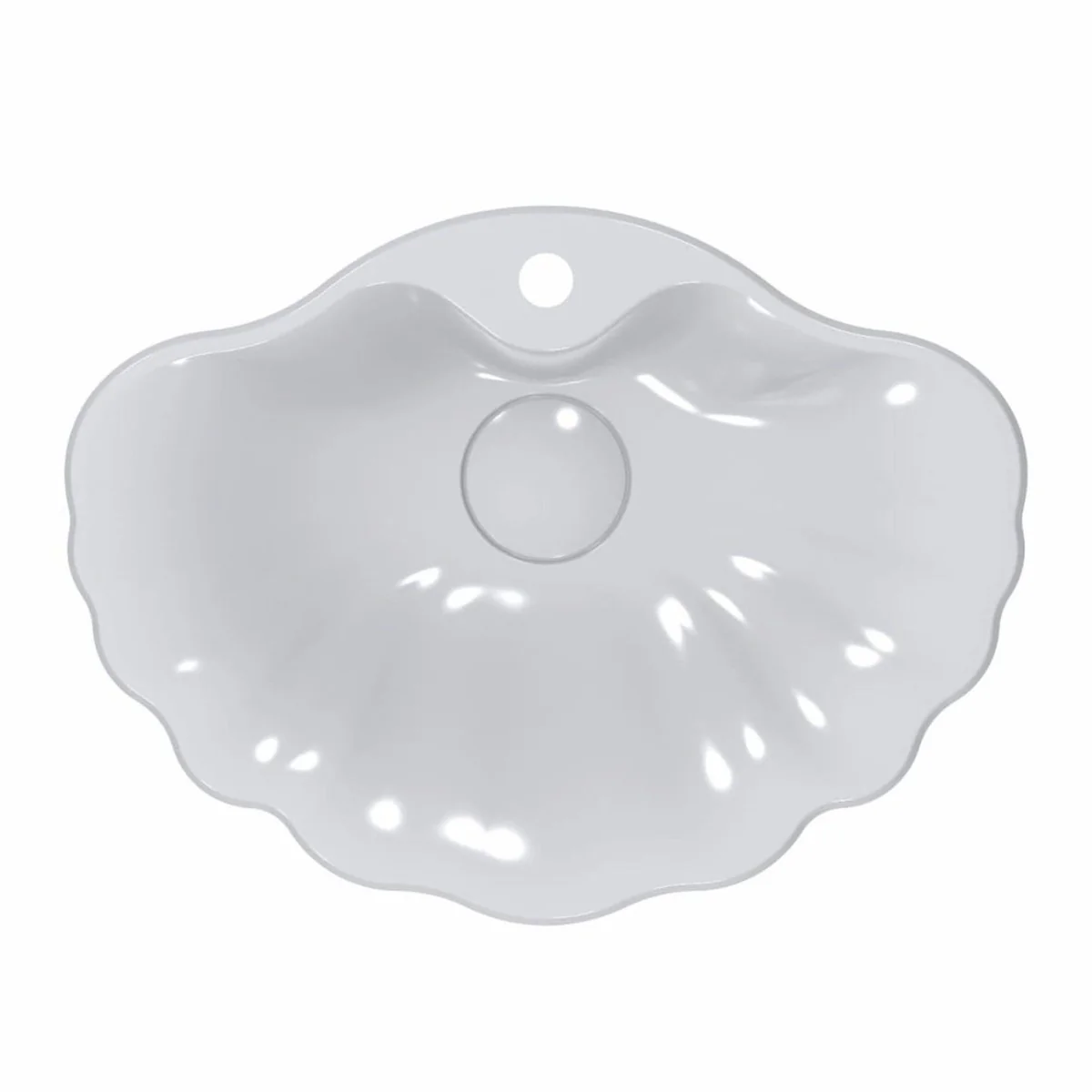 Luxury basin bowl in shell shape high gloss white 61.8 cm
