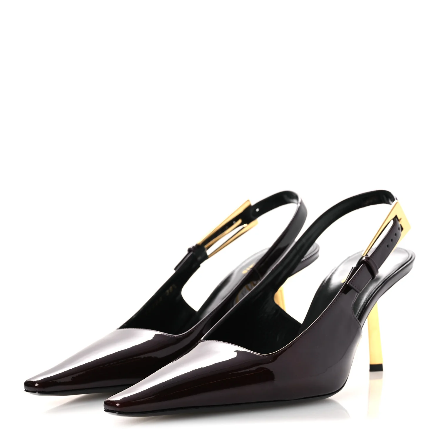 Vernice Gloss Lee 75 Slingback Pumps 38.5 Marron Glac茅 - Top Club