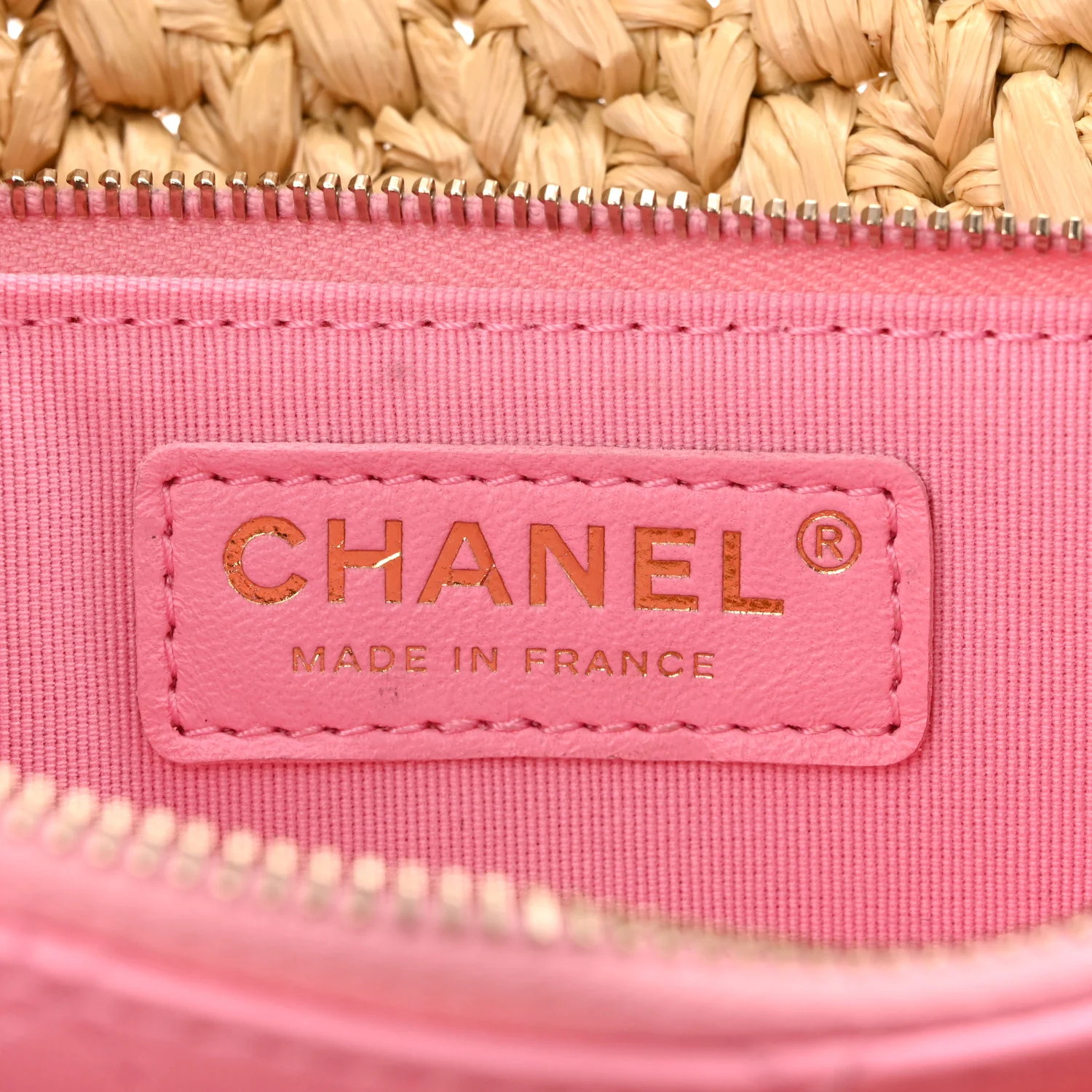 Raffia Chain Venice Beach Flap Bag Beige Pink - Top Club