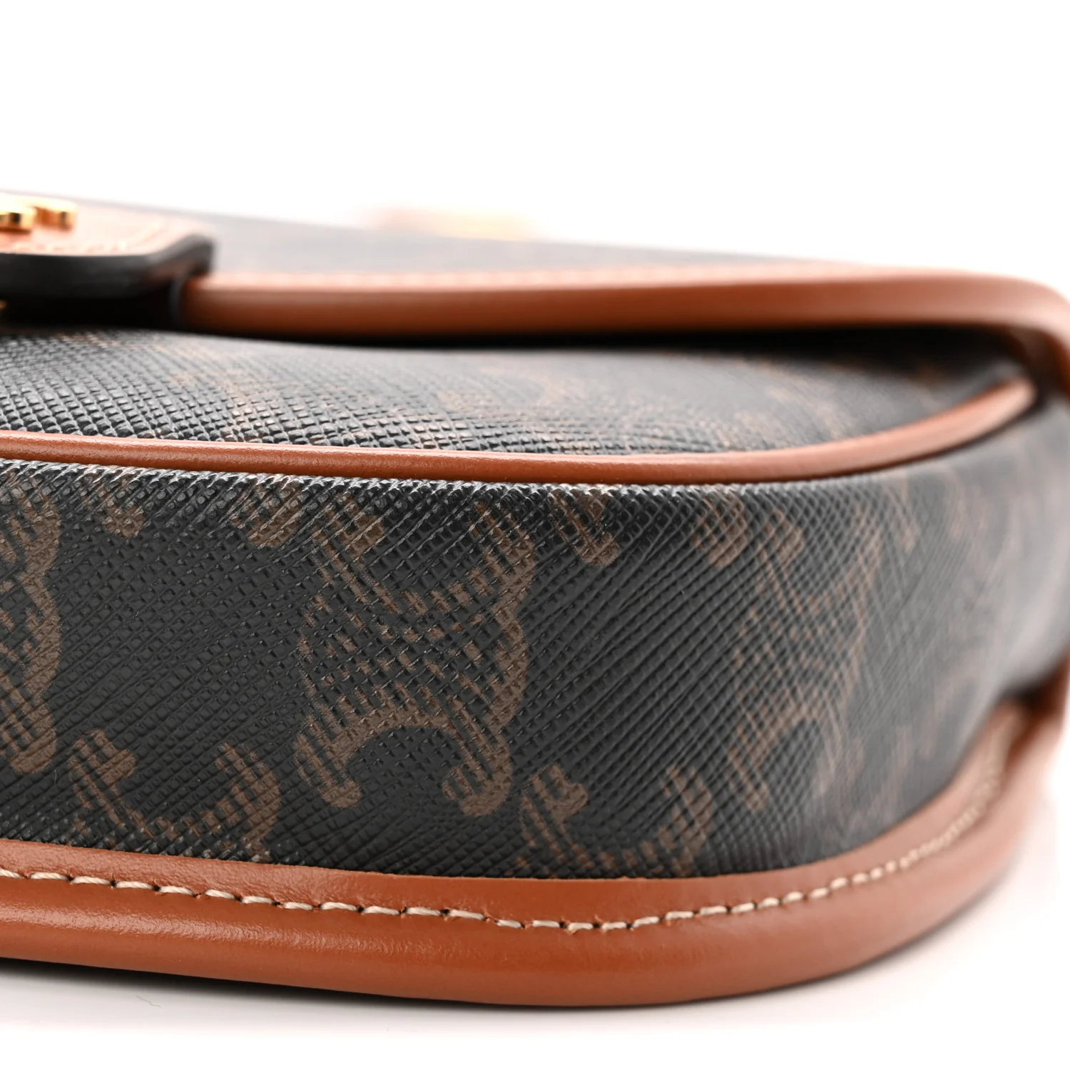 Canvas Calfskin Triomphe Mini Besace Tan - Top Club