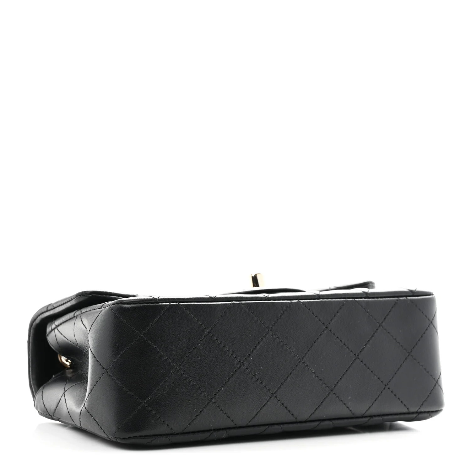Lambskin Quilted Mini Rectangular Flap Black - Top Club