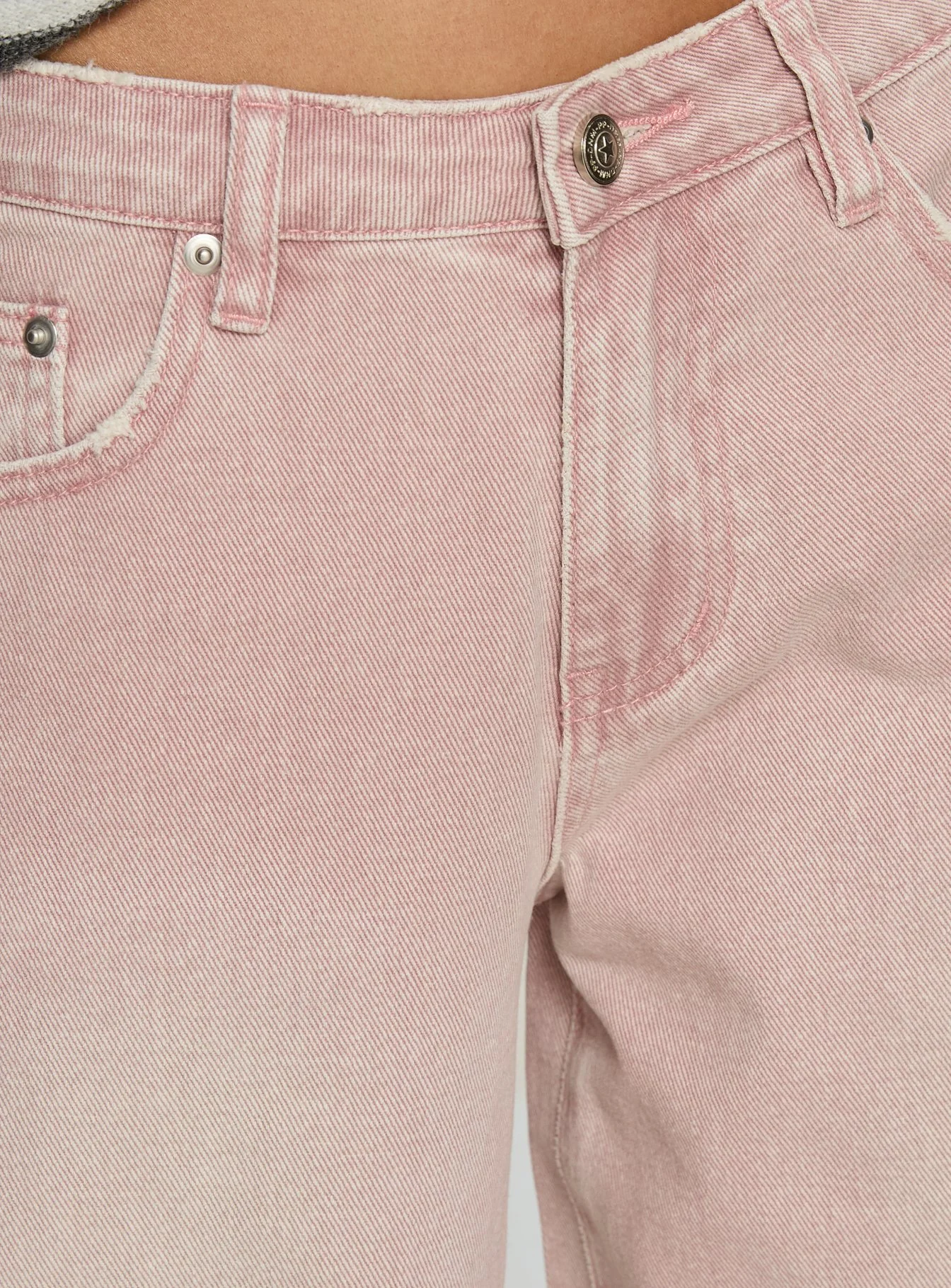 Lucky Dip Mid Rise Straight Leg Jeans Washed Pink