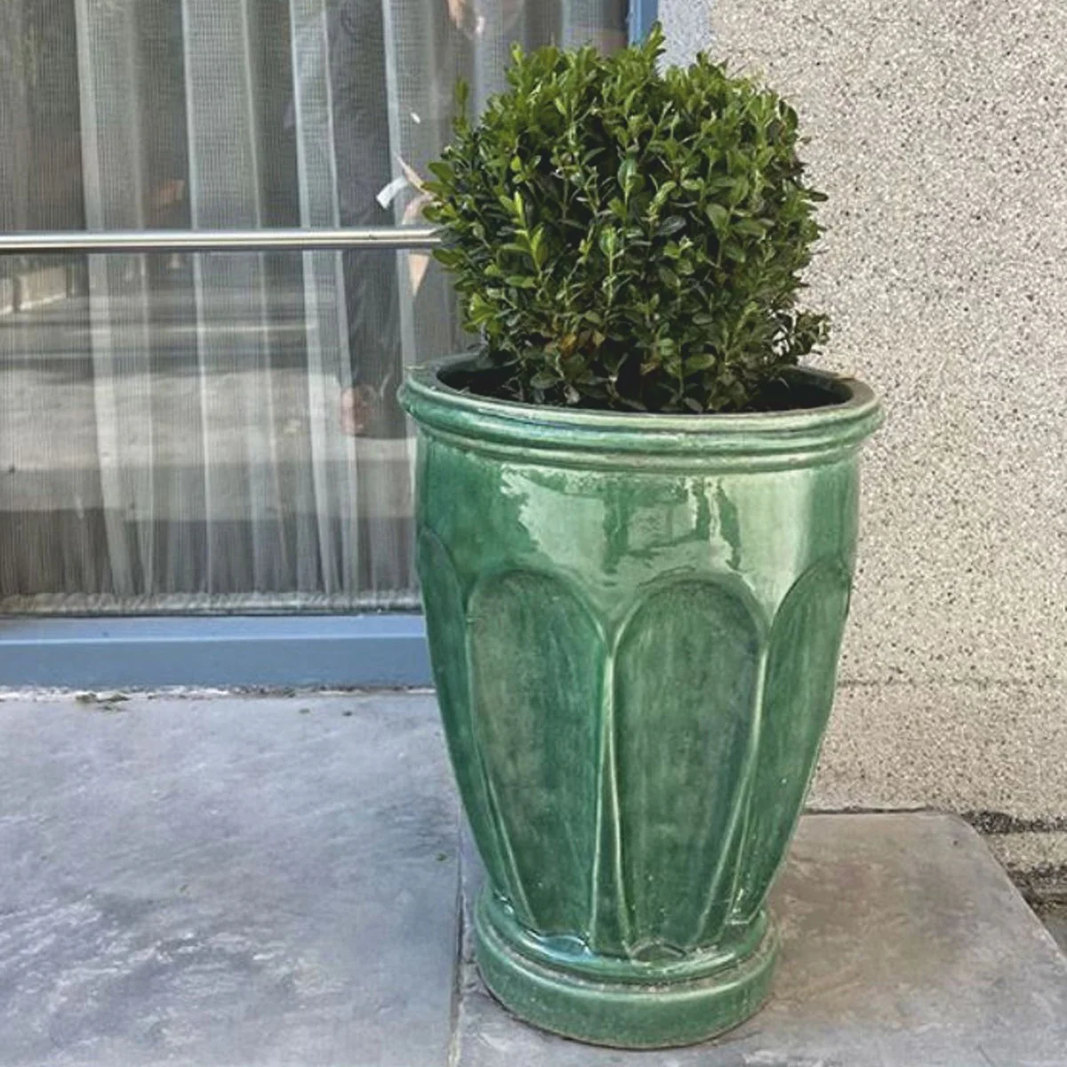 Luxury ceramic flower pot green Ø 65 x H. 61 cm - hotel & garden decoration