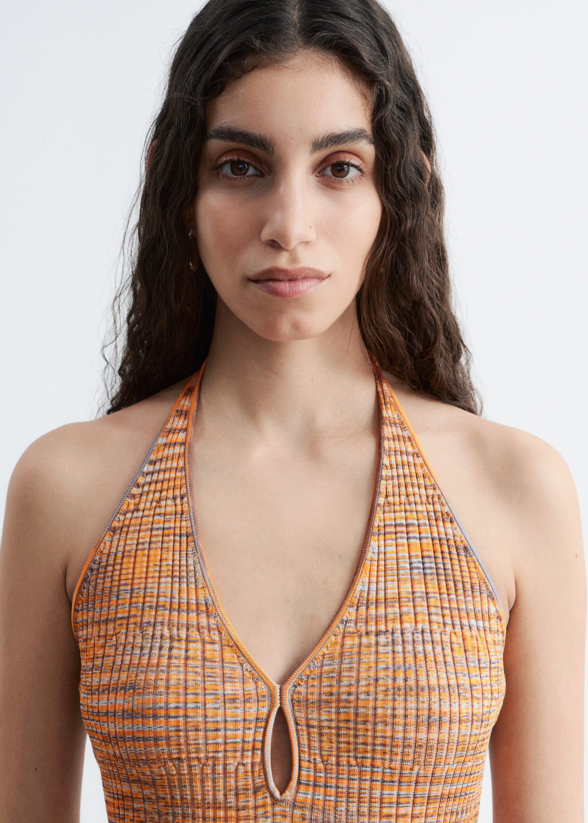 & Other Stories SPACEDYE HALTERNECK MIDI DRESS