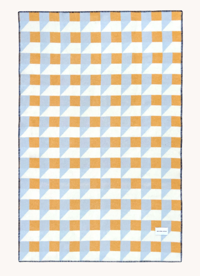 Plaid Cubics 200x130 cm blue honey