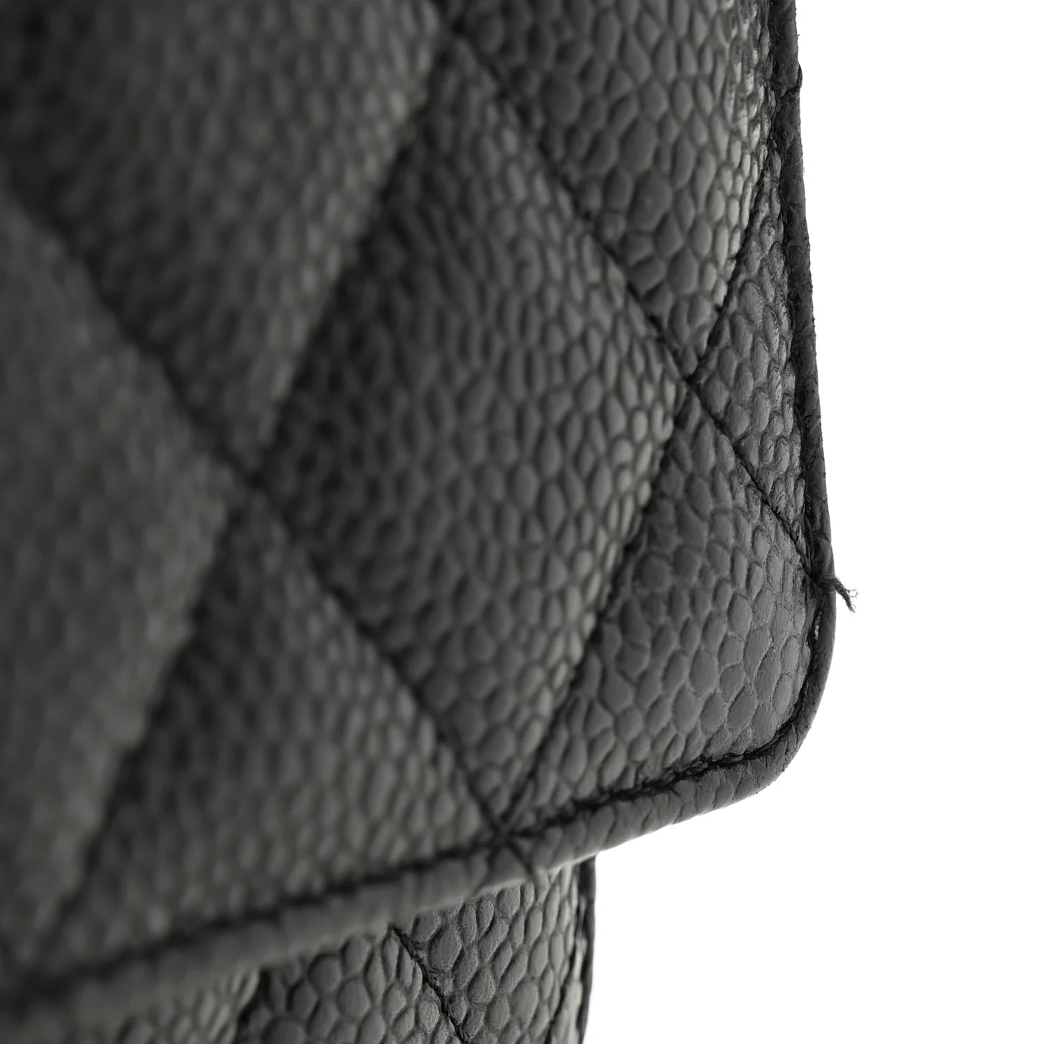 Caviar Quilted Wallet on Chain WOC Black - Top Club