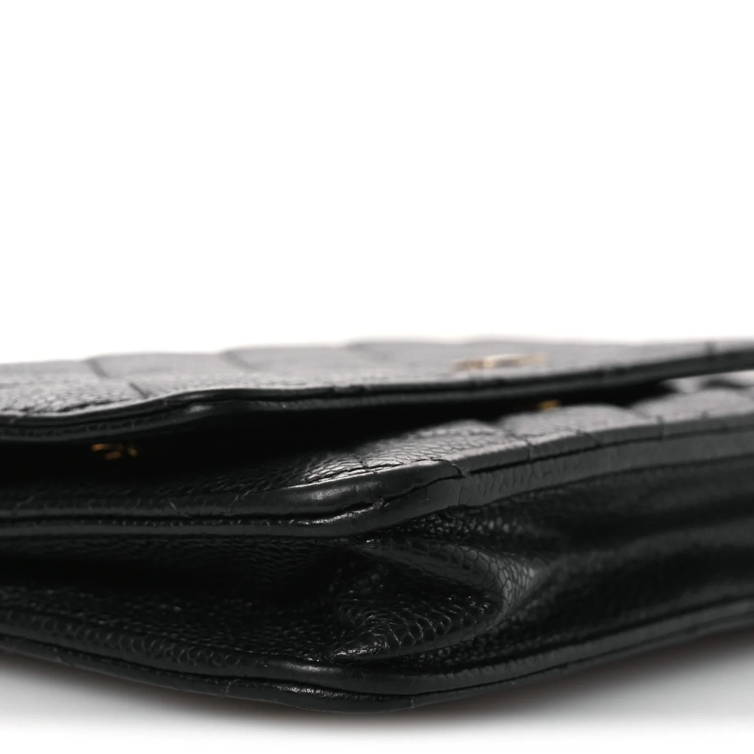Caviar Quilted Wallet on Chain WOC Black - Top Club