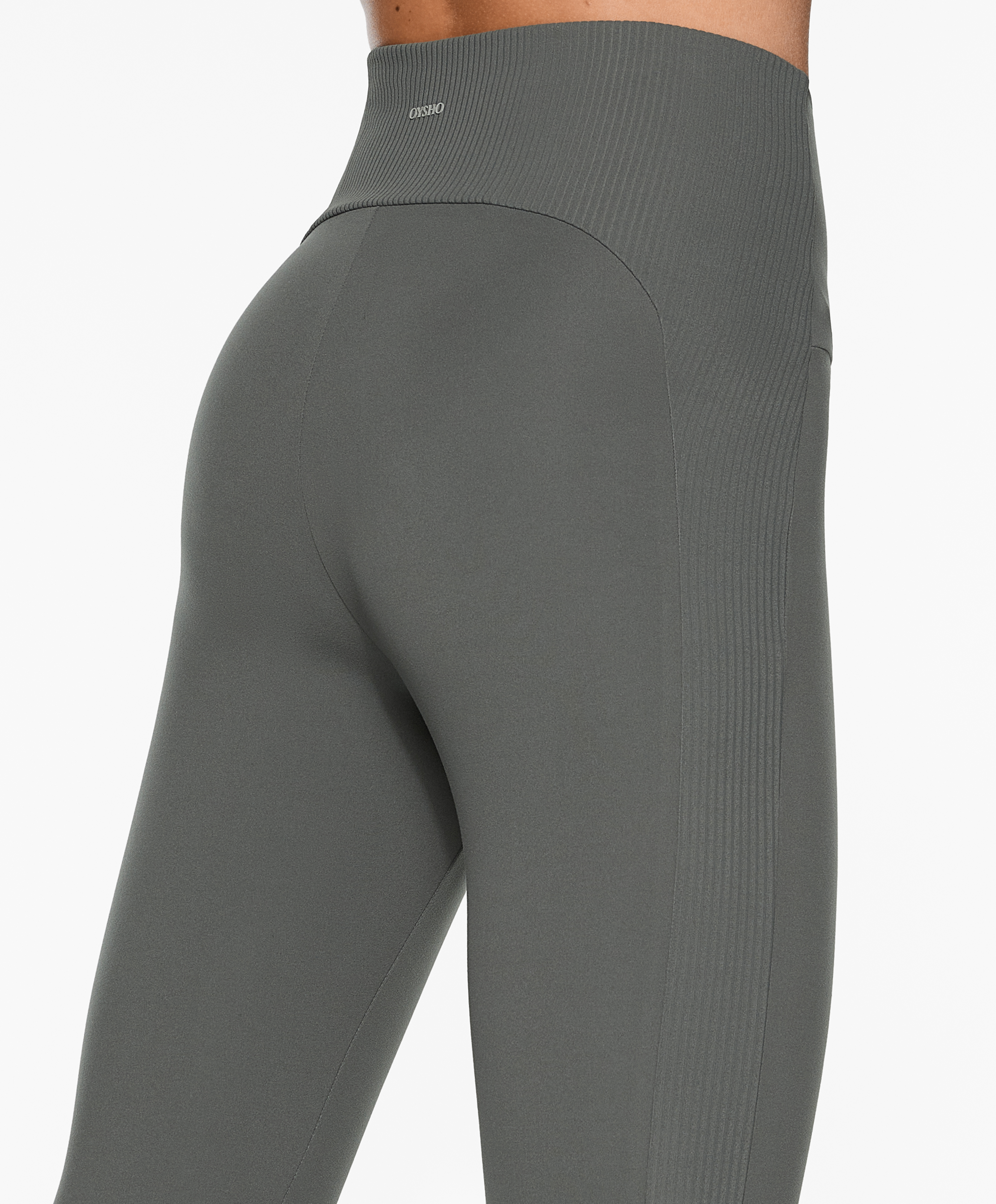 OYSHO Comfortlux high-rise rib 65cm ankle-length leggings