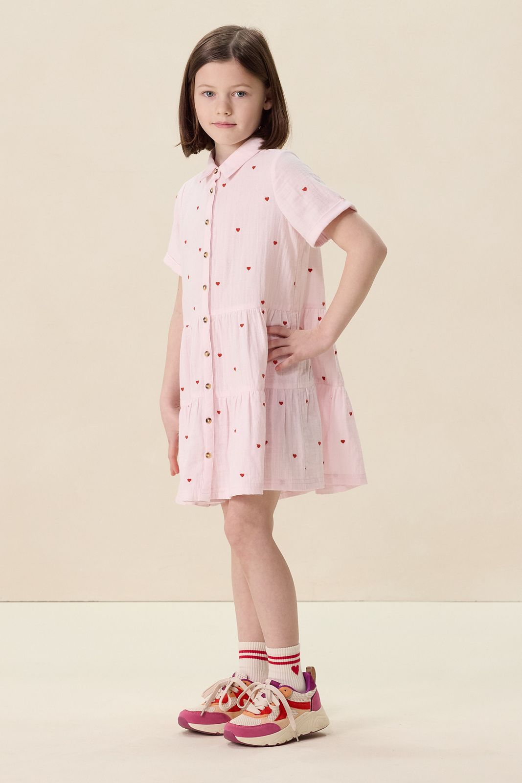 Lichtroze juk met hartjes embroidery