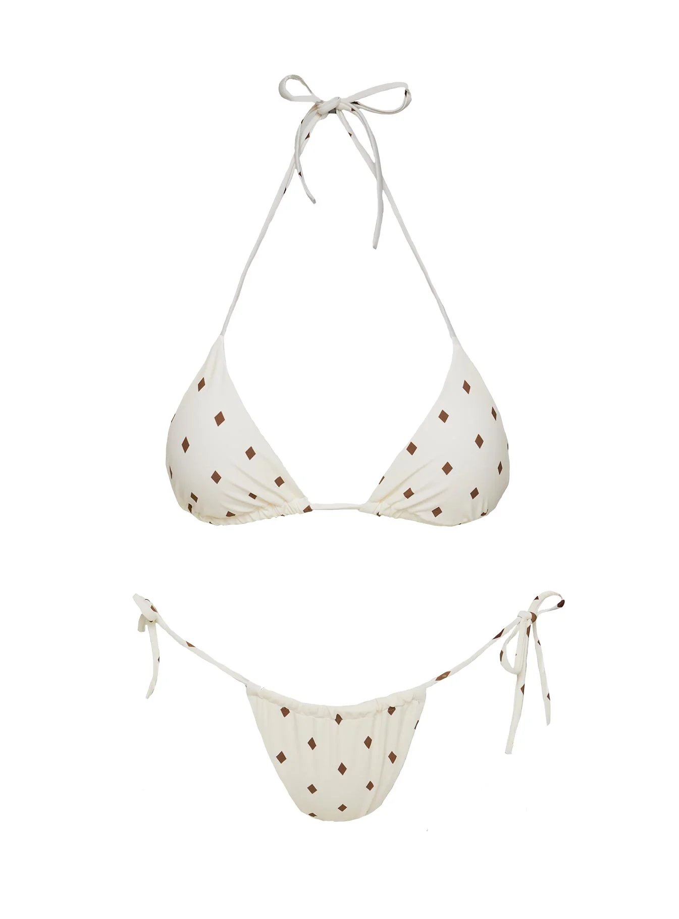 Jenner Triangle Bikini Top White Diamond