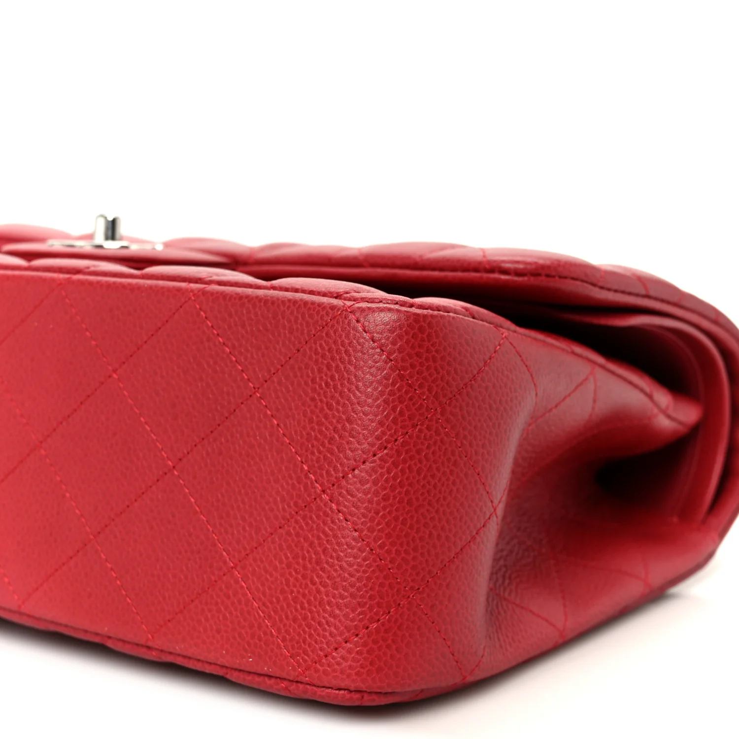 Caviar Quilted Jumbo Double Flap Dark Red - Top Club