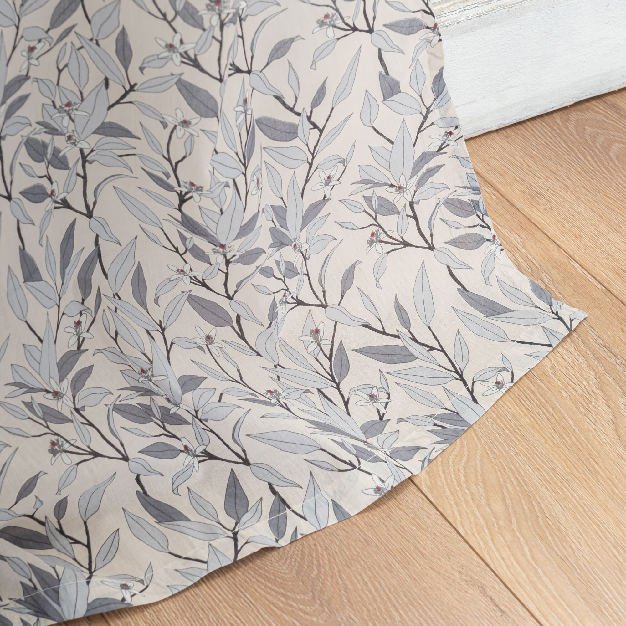 ORANGER - Voilage à œillets en coton motif Oranger 140x250cm - blanc