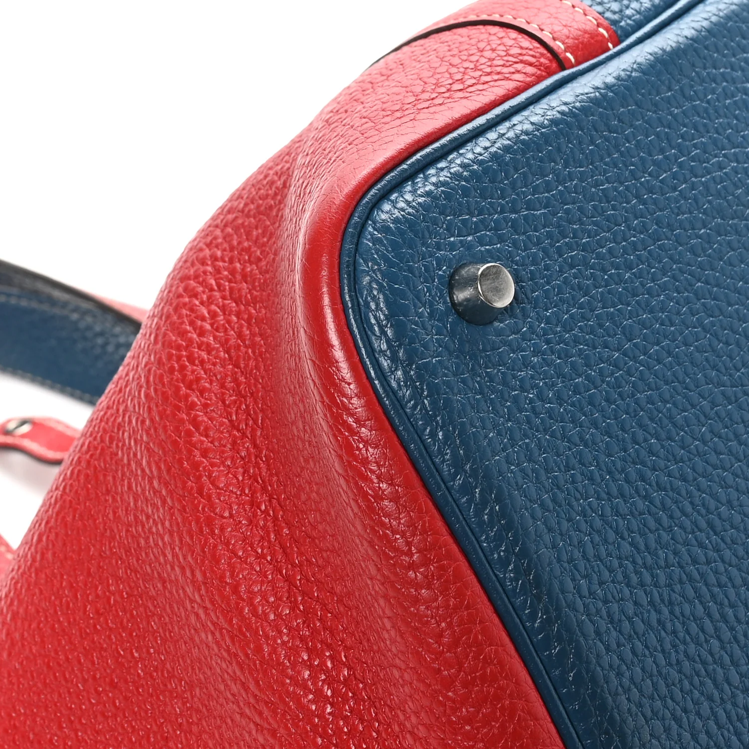 Taurillon Clemence Picotin Lock 22 MM Rouge Casaque Bleu Thalassa - Top Club