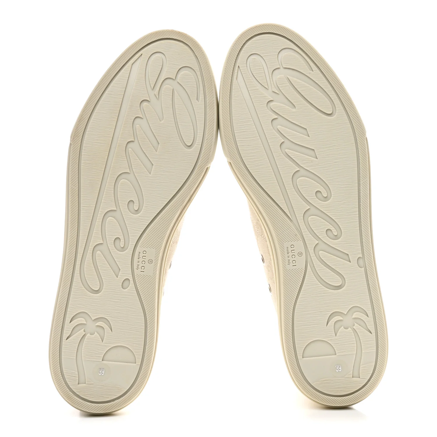 Washed Cotton GG Monogram Calfskin Womens High Top Sneakers 39 White Mystic White Great White - Top Club