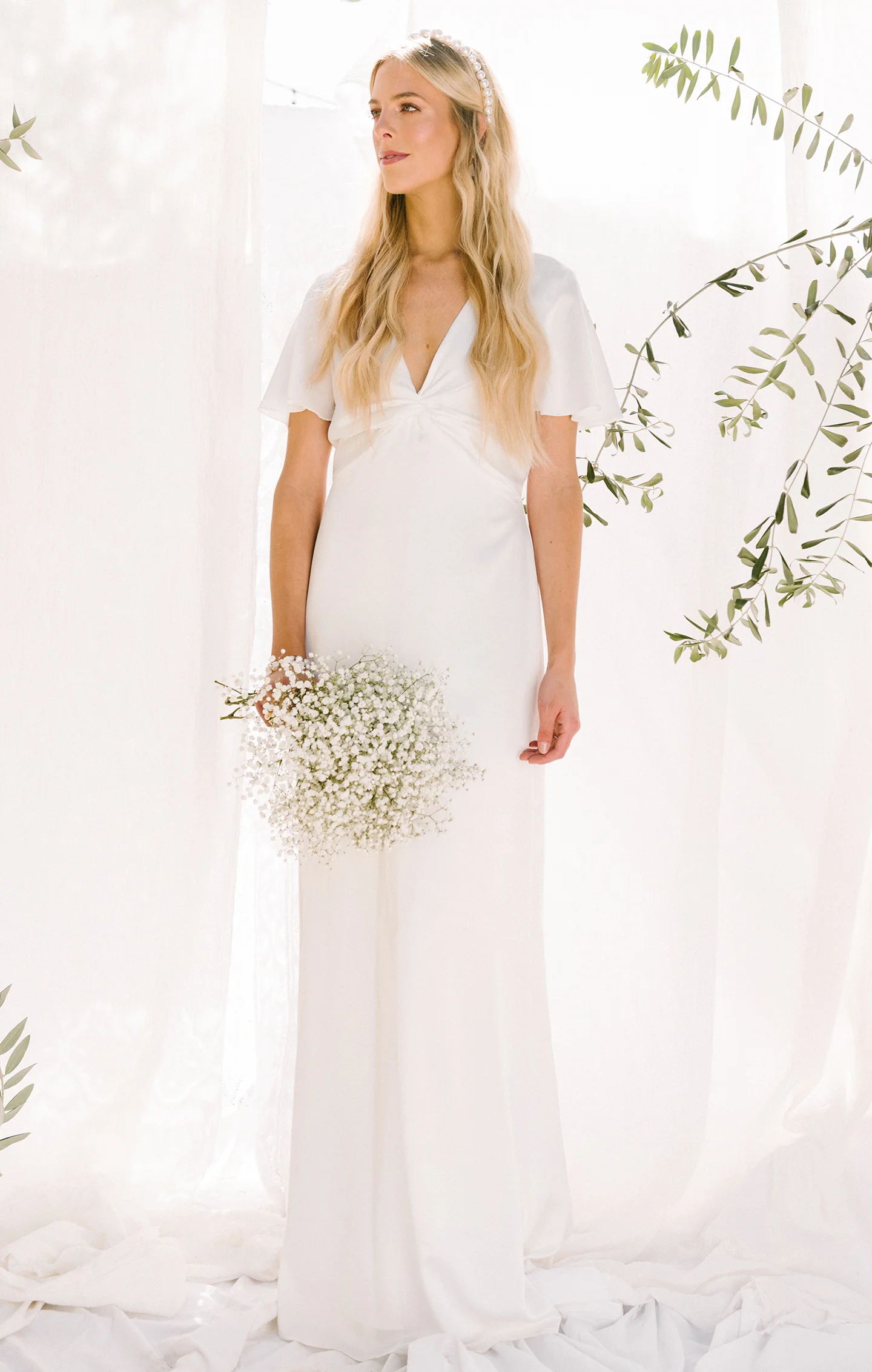 Rome Twist Gown ~ Ivory Luxe Satin