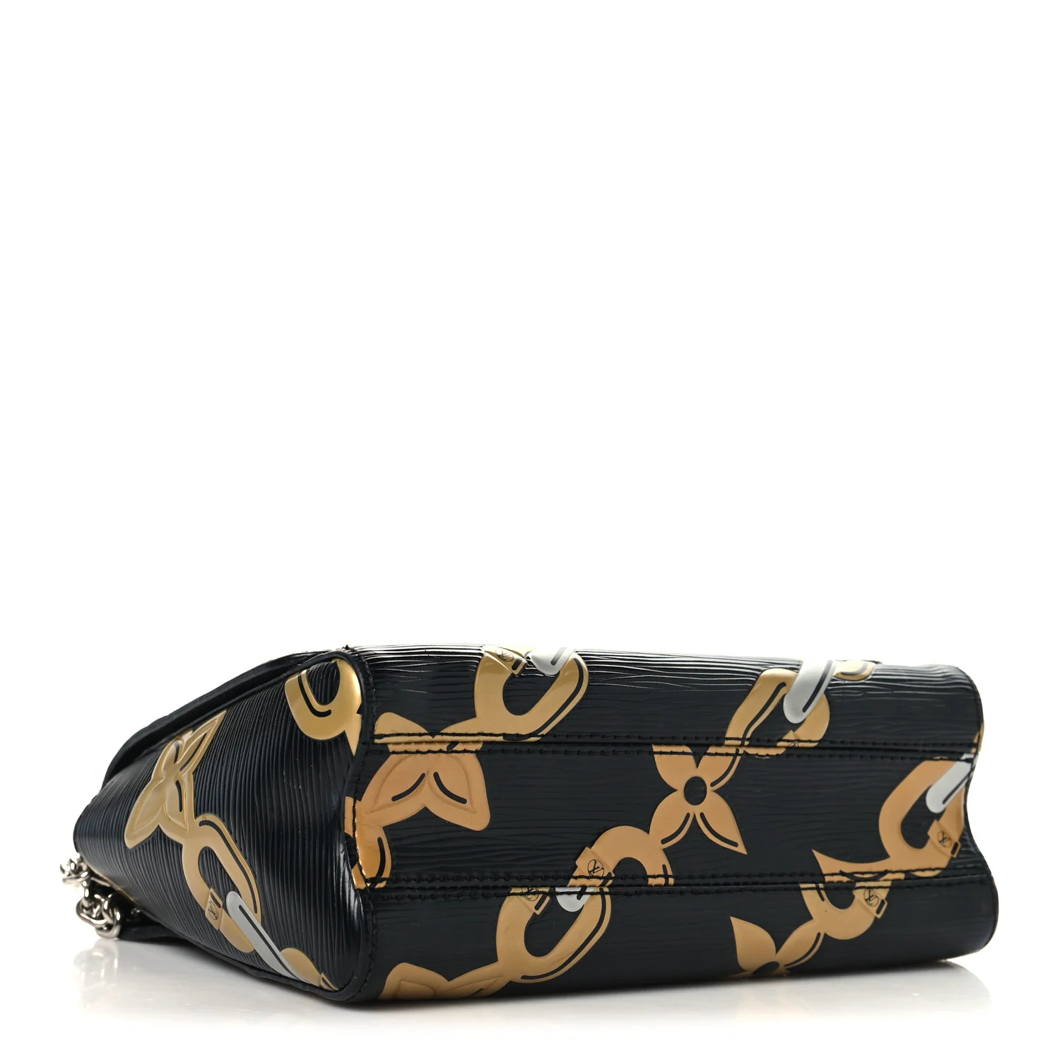 Epi Chain Flower Twist Shoulder Bag MM Black - Top Club