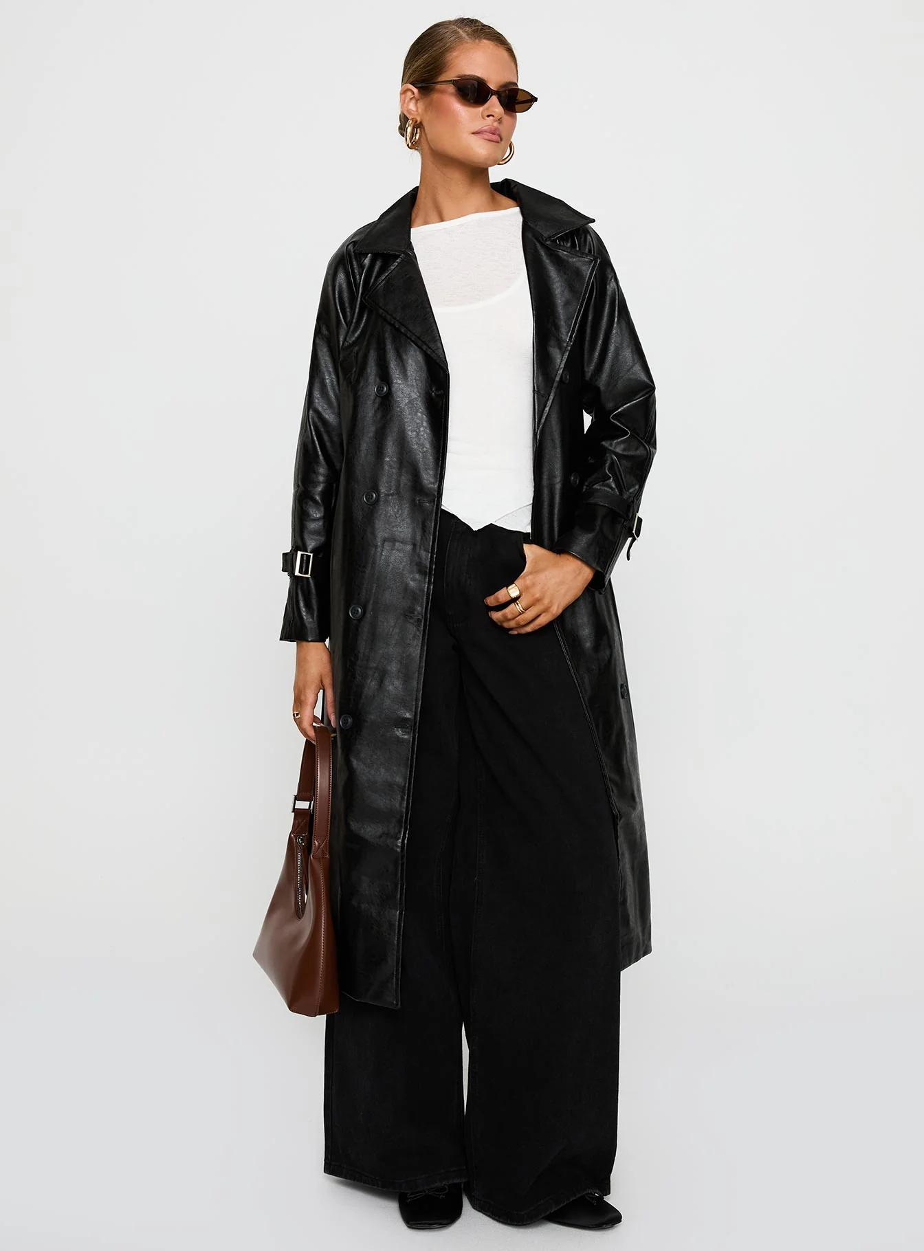 Montanna Faux Leather Coat Black