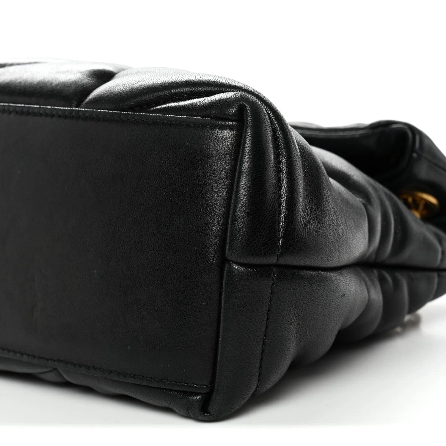Lambskin Quilted Small Loulou Puffer Monogram Chain Satchel Black - Top Club