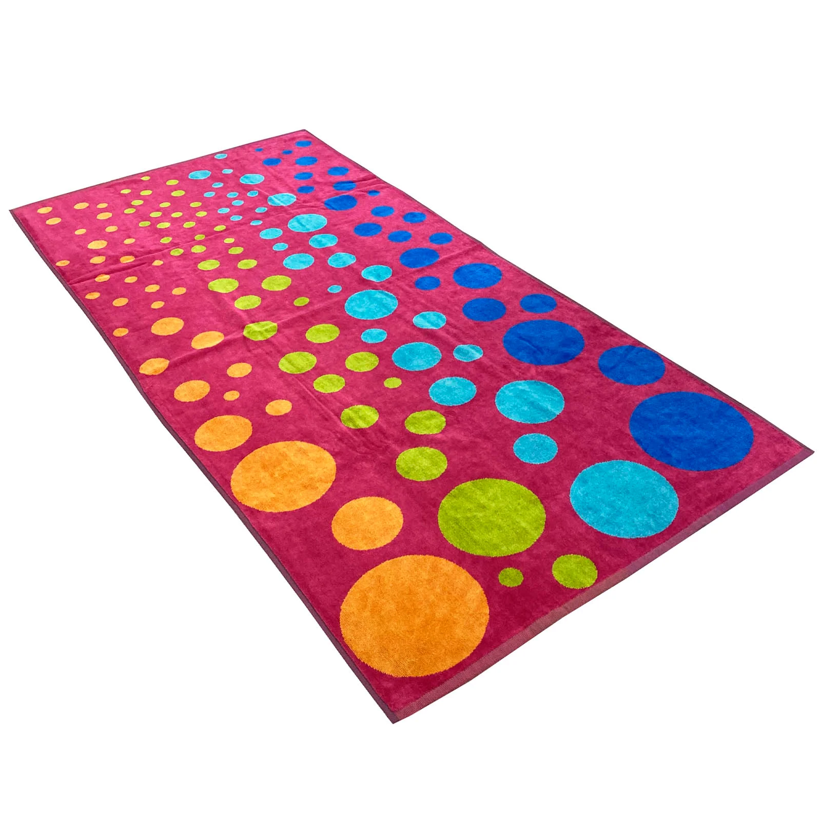 Telo Mare In Spugna Pois 80X160 Fuxia Mirabello