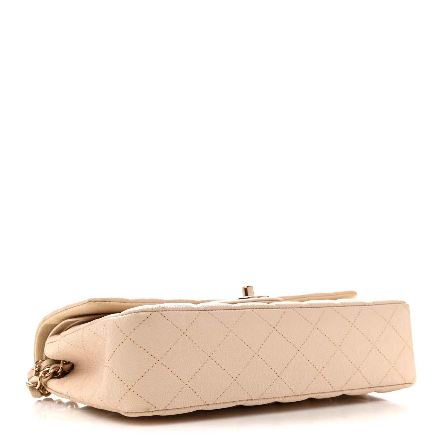 Caviar Quilted Medium Double Flap Light Beige - Top Club