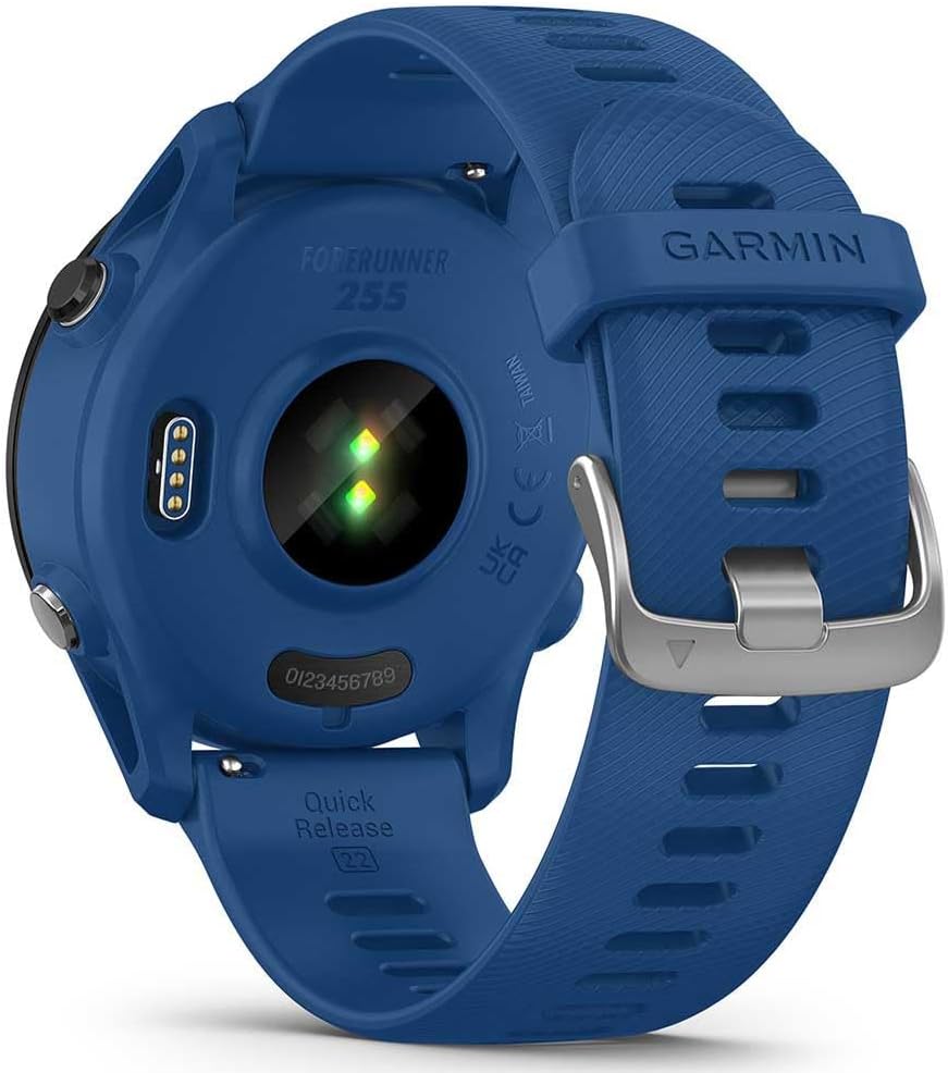 Forerunner 255, Smartwatch per la corsa, 46mm, GPS multi-band, Cardio, VO2max, Running Power, Report mattutino, HRV Status, Piani gratuiti 5K, 10K e 21K, Tempi di recupero (Tidal Blue)