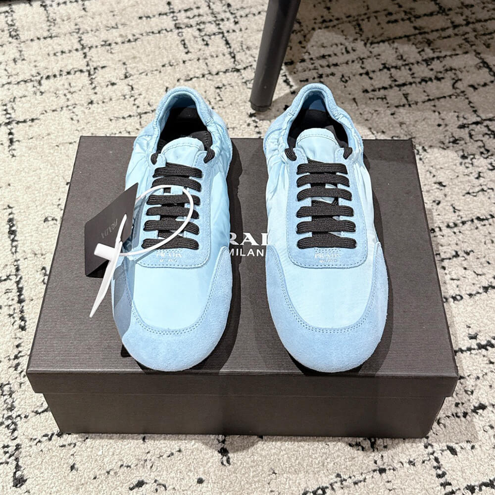 PRADA Collapse Re-Nylon and suede elasticized sneakers - Top Club
